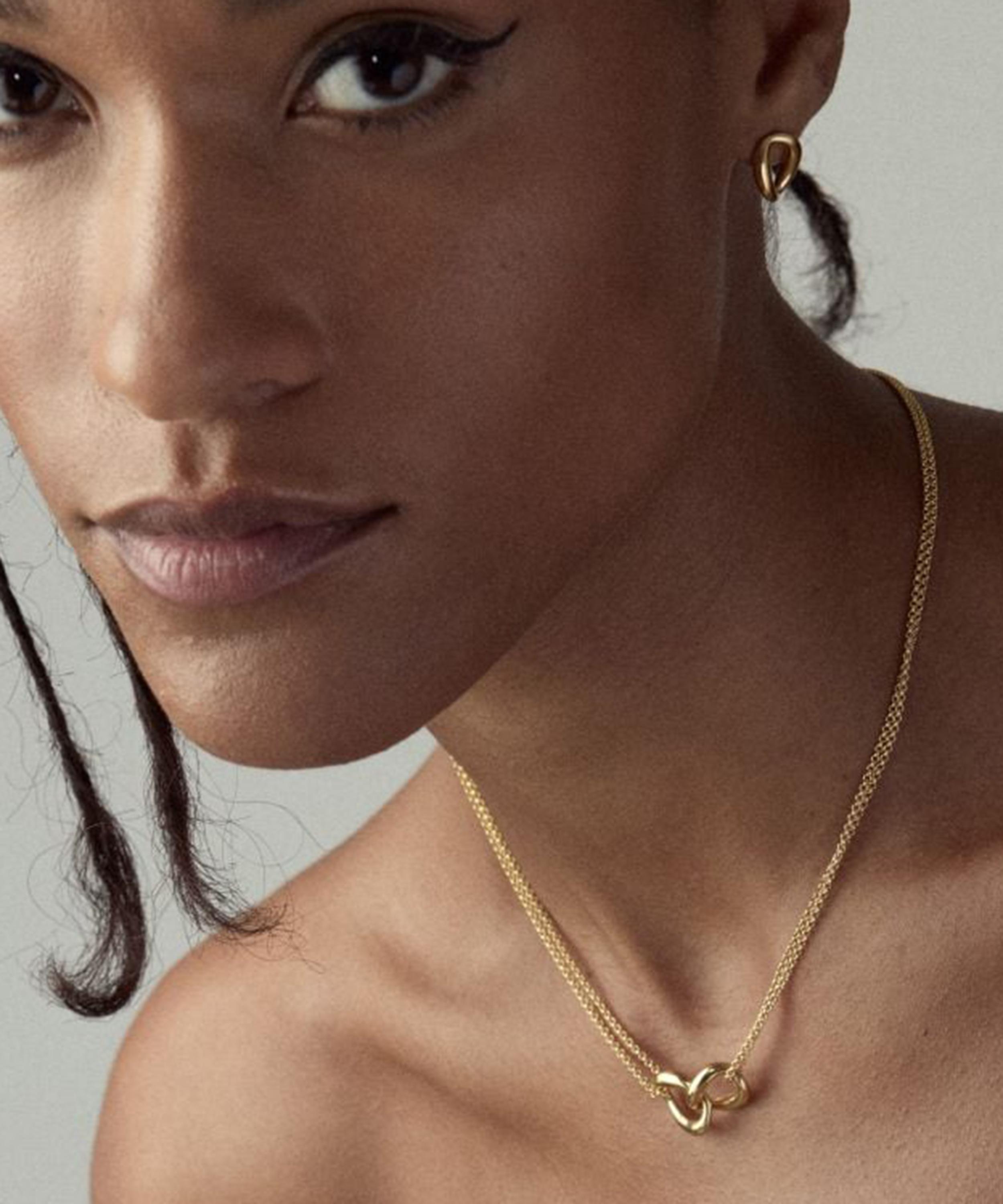 Dinny Hall - 18ct Gold-Plated Vermeil Silver Wave Double Link Necklace image number 1