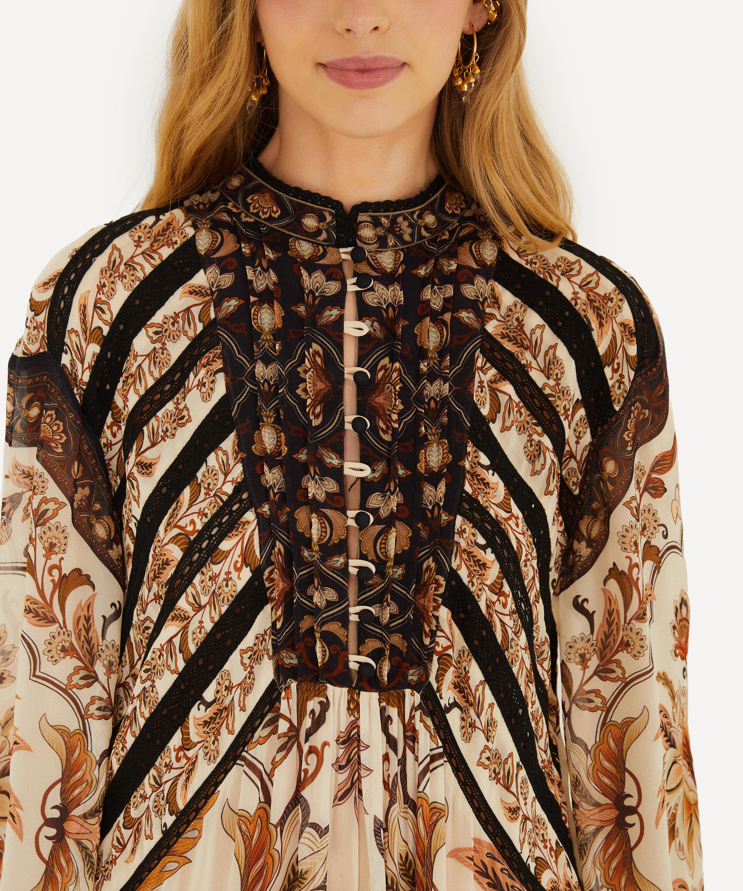 FARM Rio Sand Majestic Garden Lace Long-Sleeve Mini Dress | Liberty