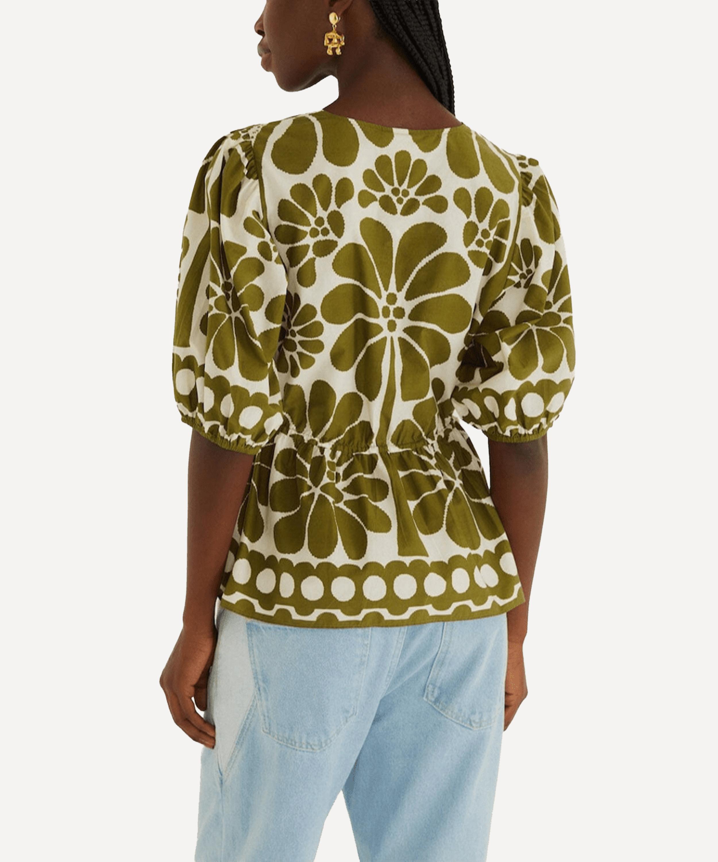 FARM Rio - Green Palermo Drawstring Blouse image number 2