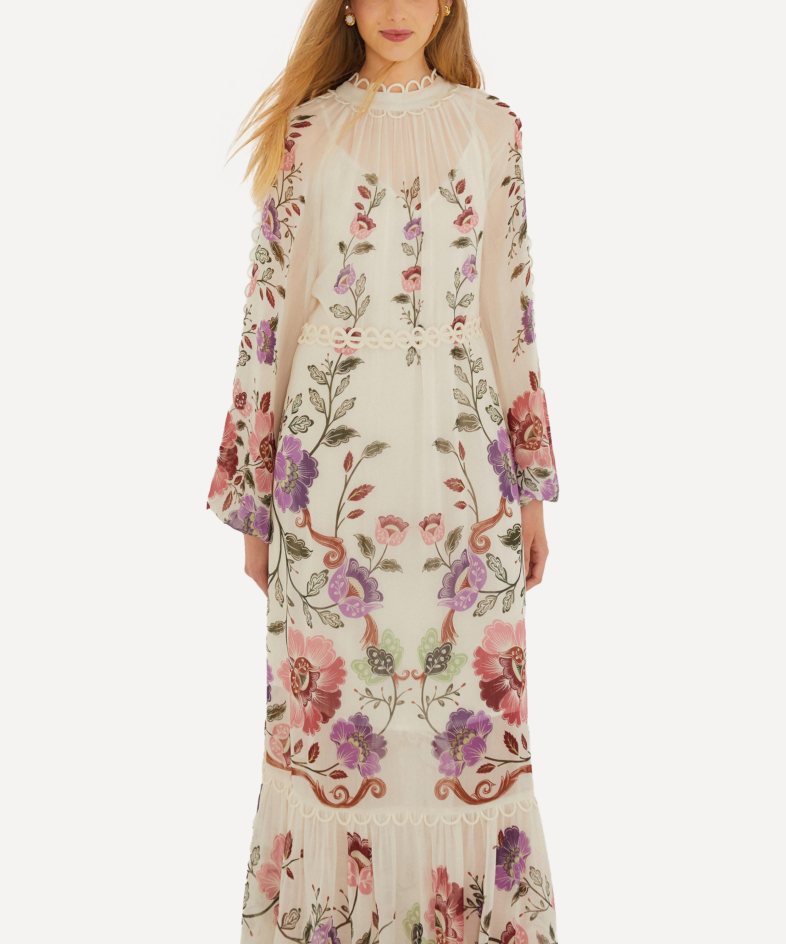 FARM Rio Cream Rococo Flowers Lace Maxi-Dress | Liberty