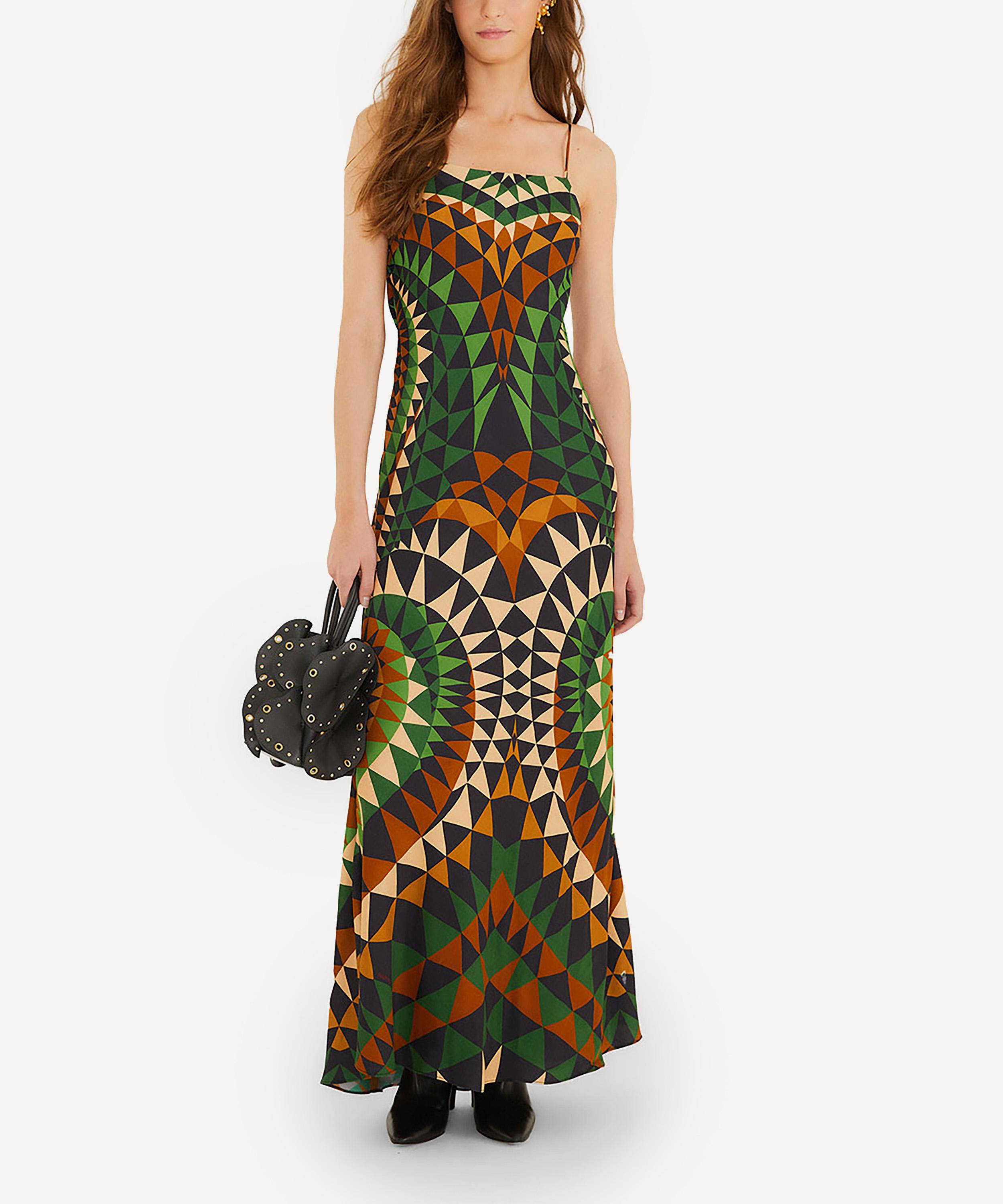 FARM Rio - Green Heart Deco Slip Maxi Dress image number 0