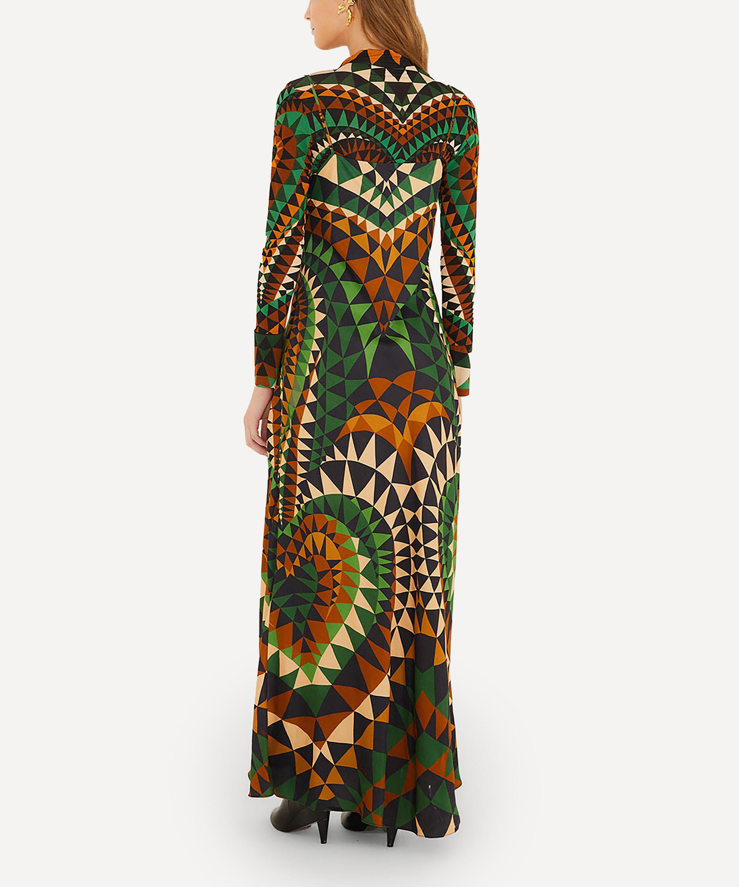 FARM Rio - Green Heart Deco Slip Maxi Dress image number 1