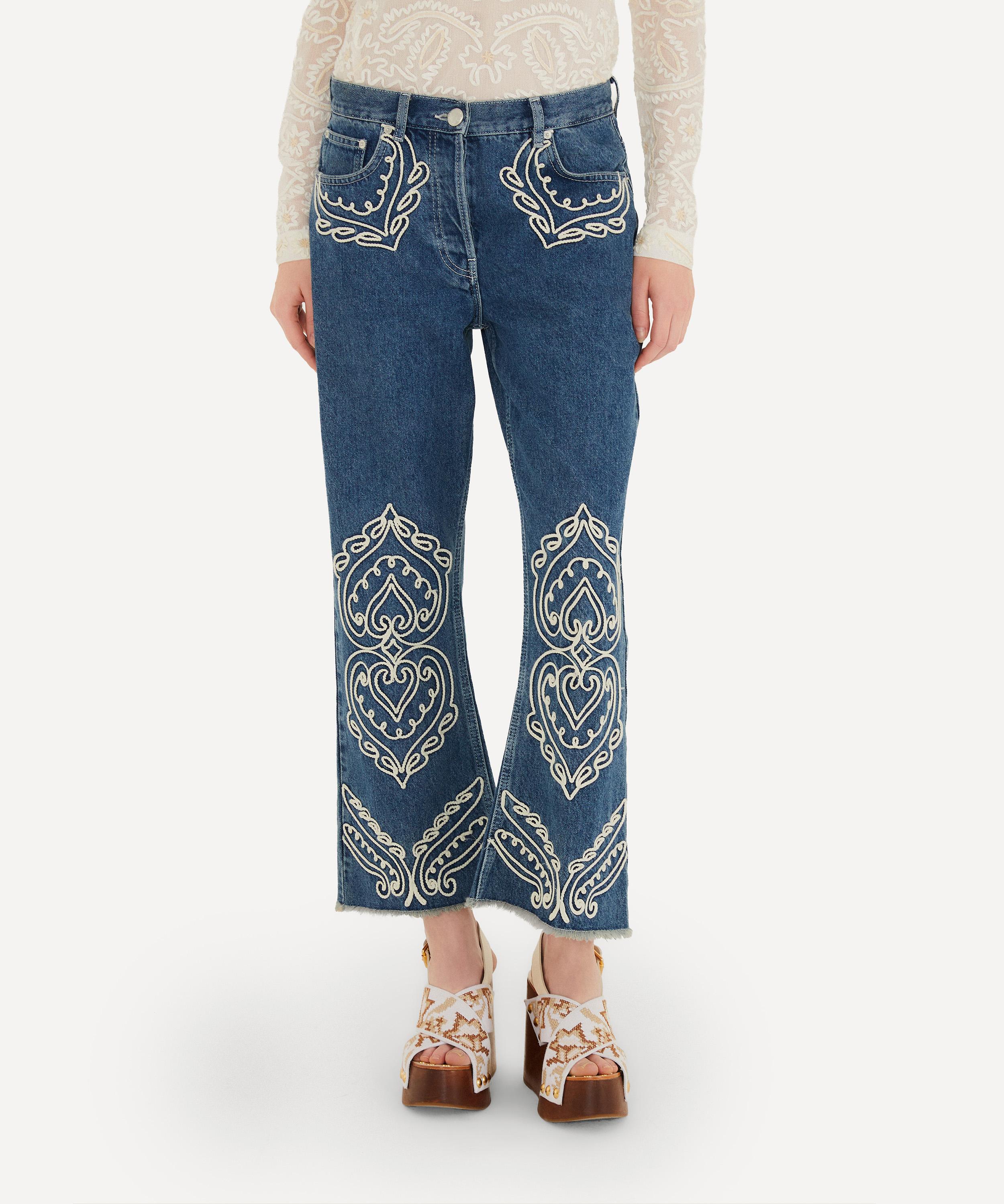FARM Rio - Denim Cornely Embroidered Cropped Jeans image number 2