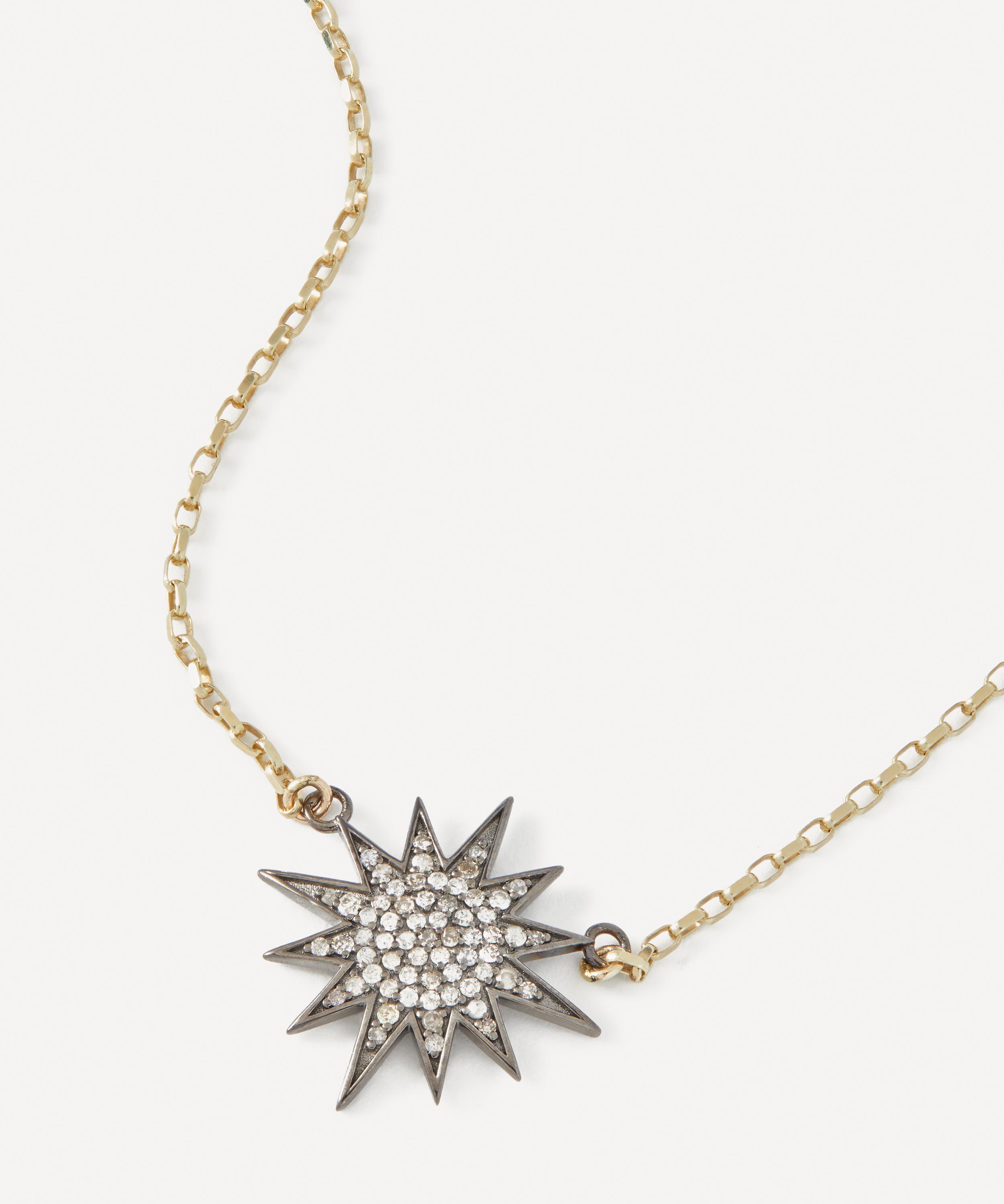 Kirstie Le Marque - Gold-Plated Diamond and Gold Starburst Pendant Necklace