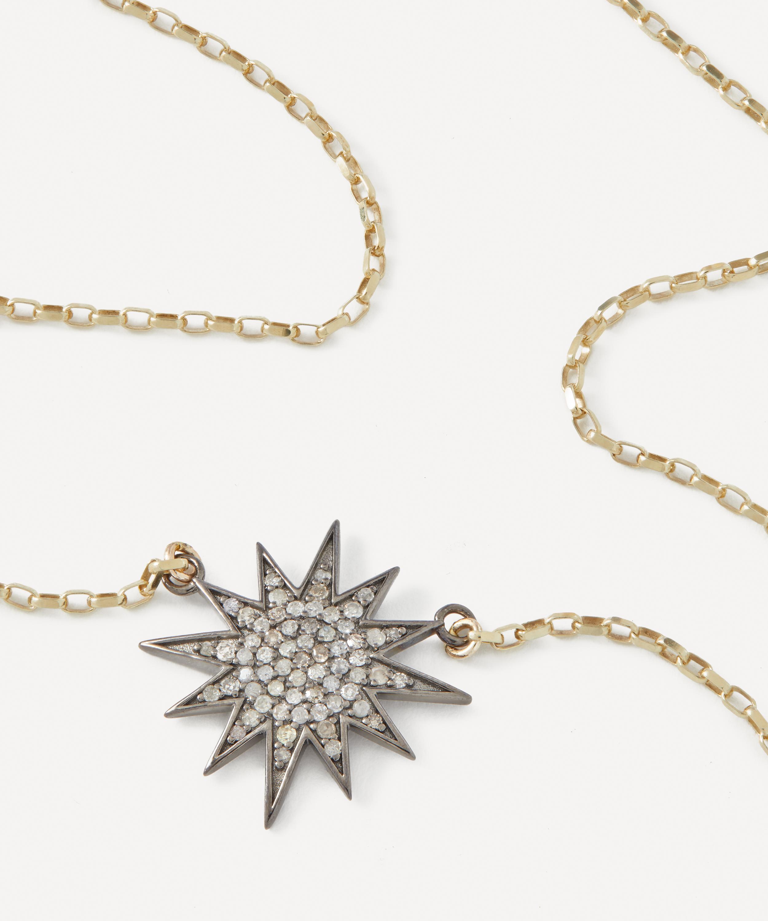 Kirstie Le Marque - Gold-Plated Diamond and Gold Starburst Pendant Necklace image number 2