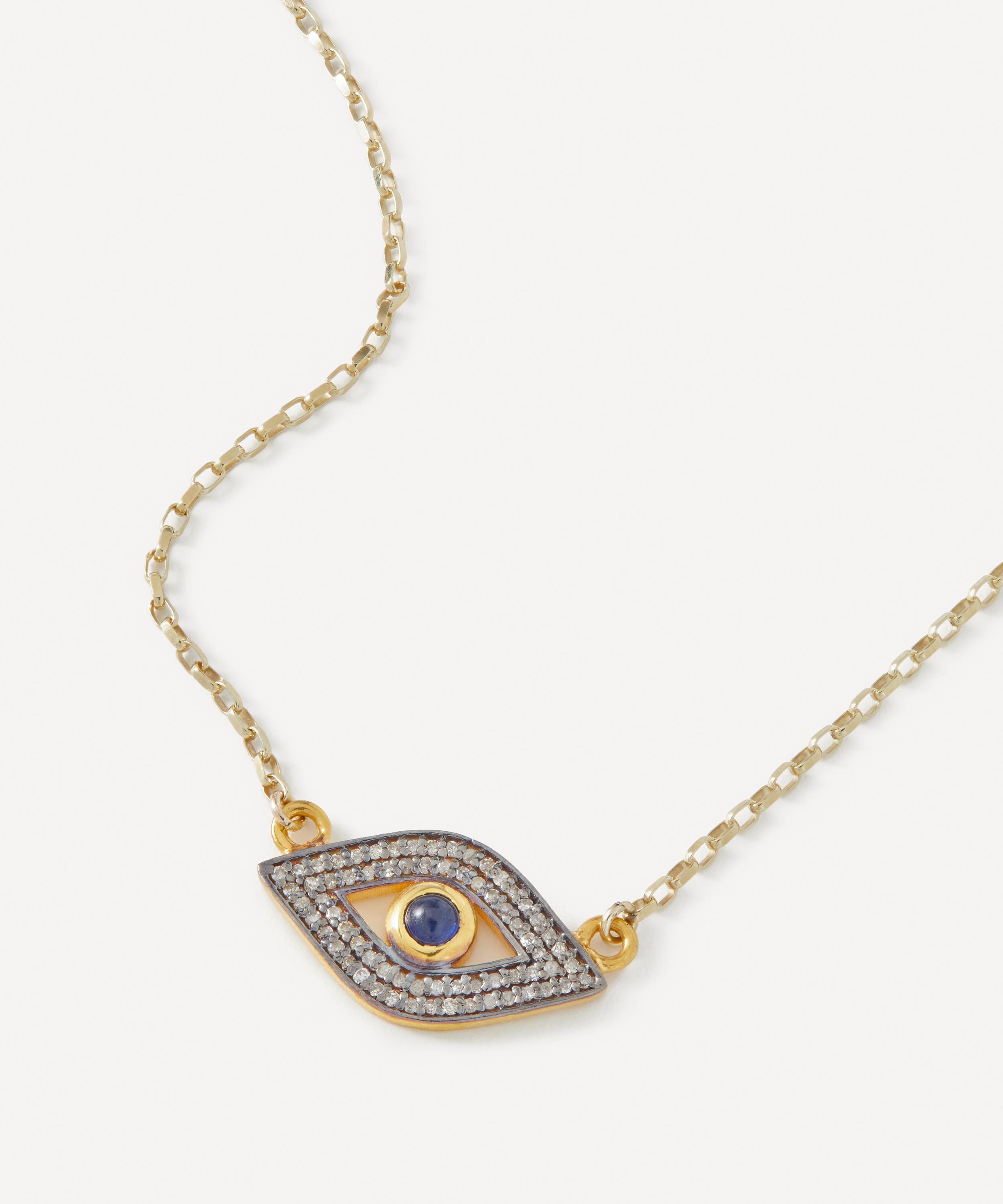 Kirstie Le Marque - Gold-Plated Pav&eacute; Diamond Evil Eye Pendant Necklace