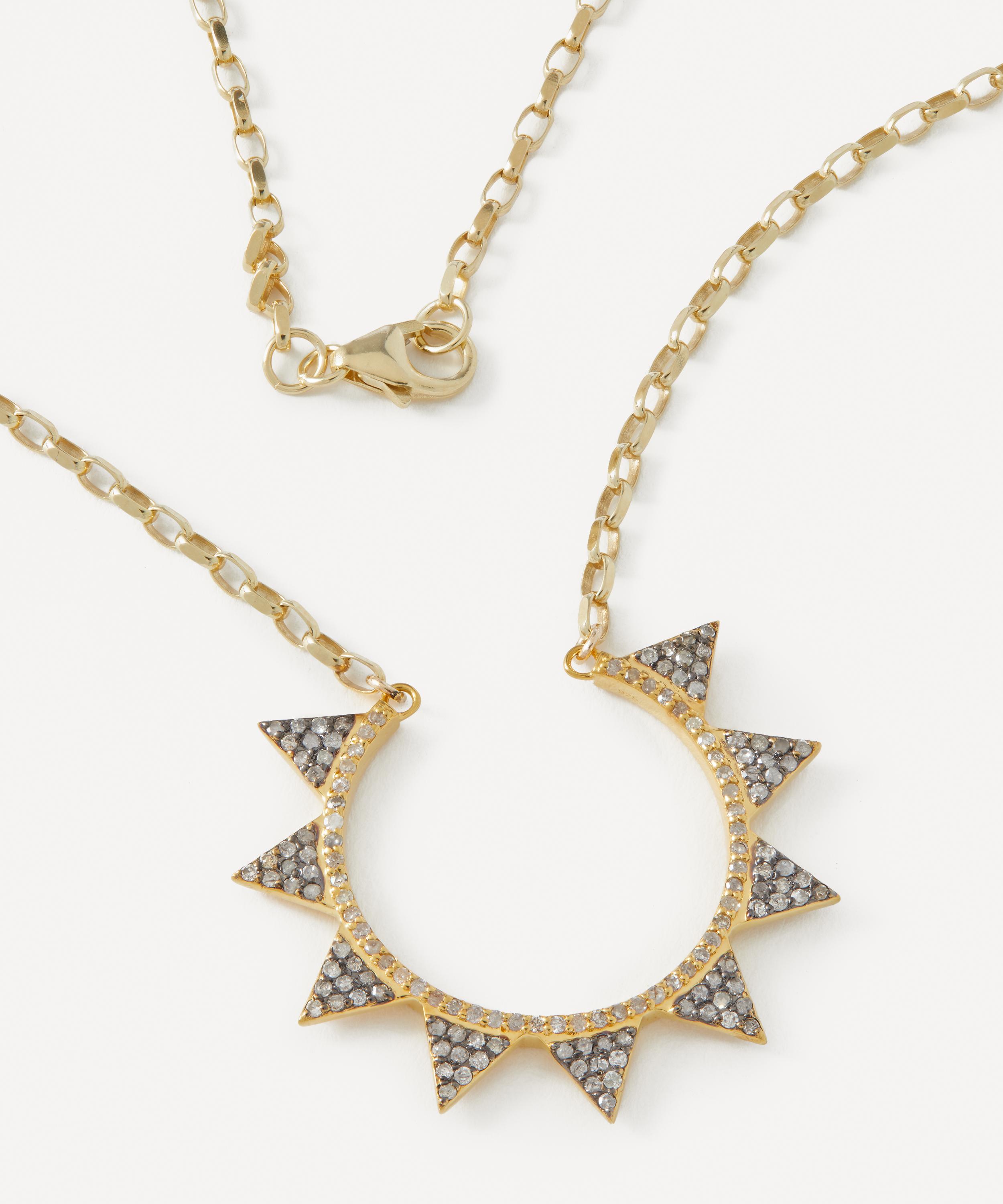 Kirstie Le Marque - 9ct Gold Diamond Horseshoe Spike Pendant Necklace image number 2