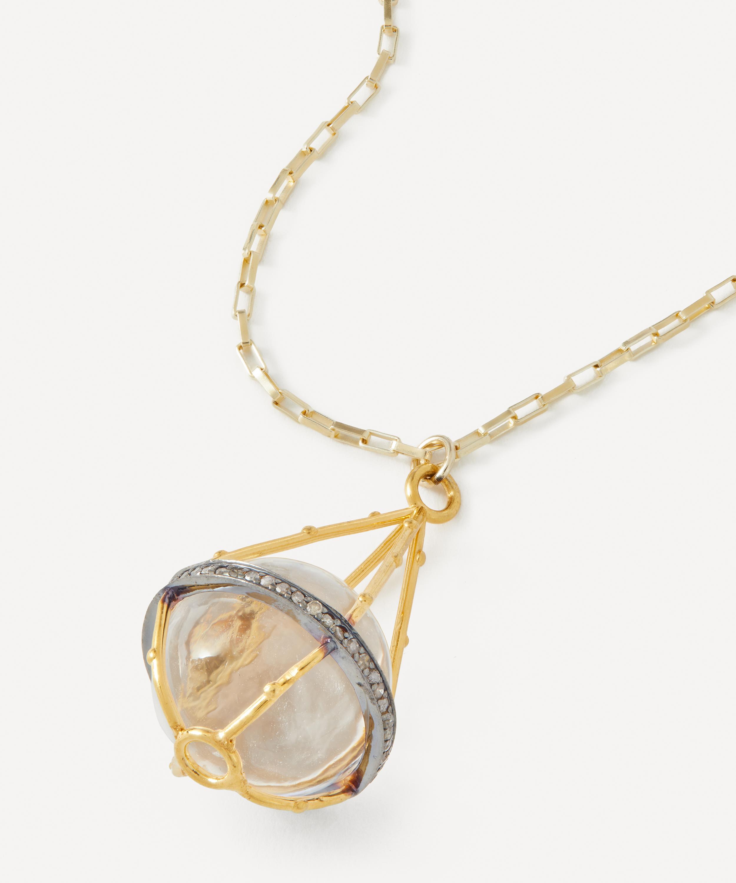 Kirstie Le Marque - Gold-Plated Diamond Crystal Ball Pendant Necklace