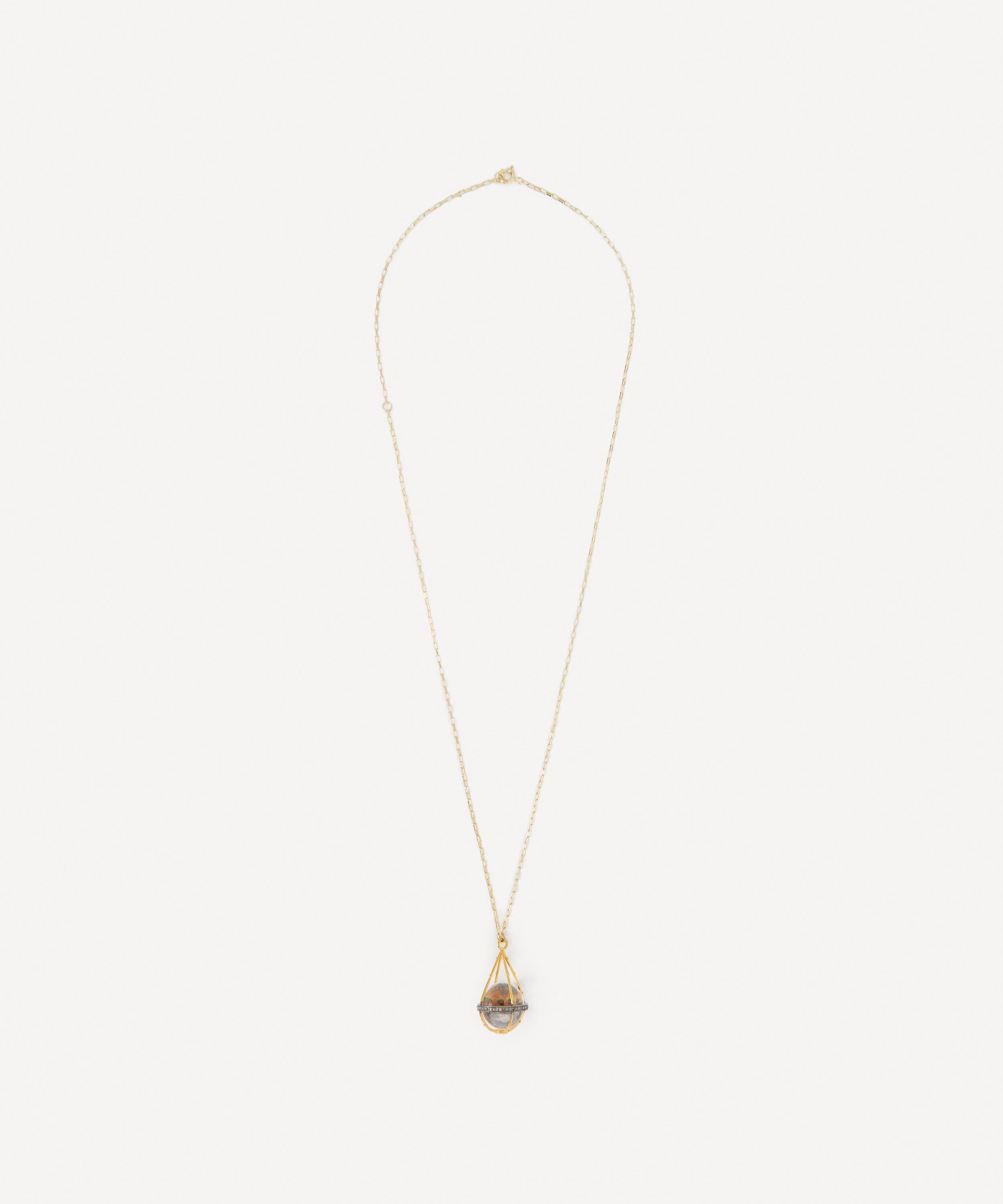 Kirstie Le Marque - Gold-Plated Diamond Crystal Ball Pendant Necklace image number 1