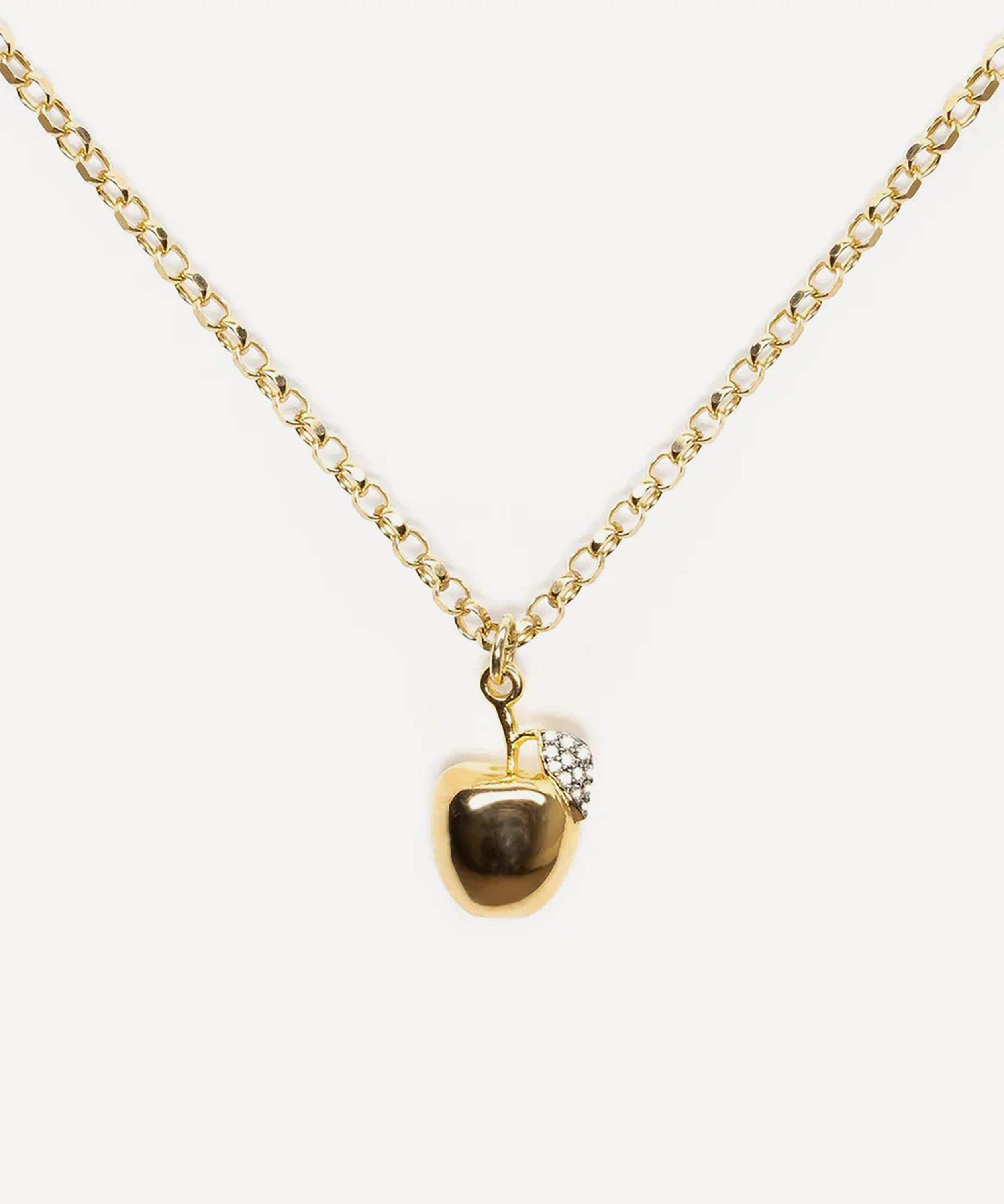 Kirstie Le Marque - Gold-Plated Diamond and Golden Apple Pendant Necklace