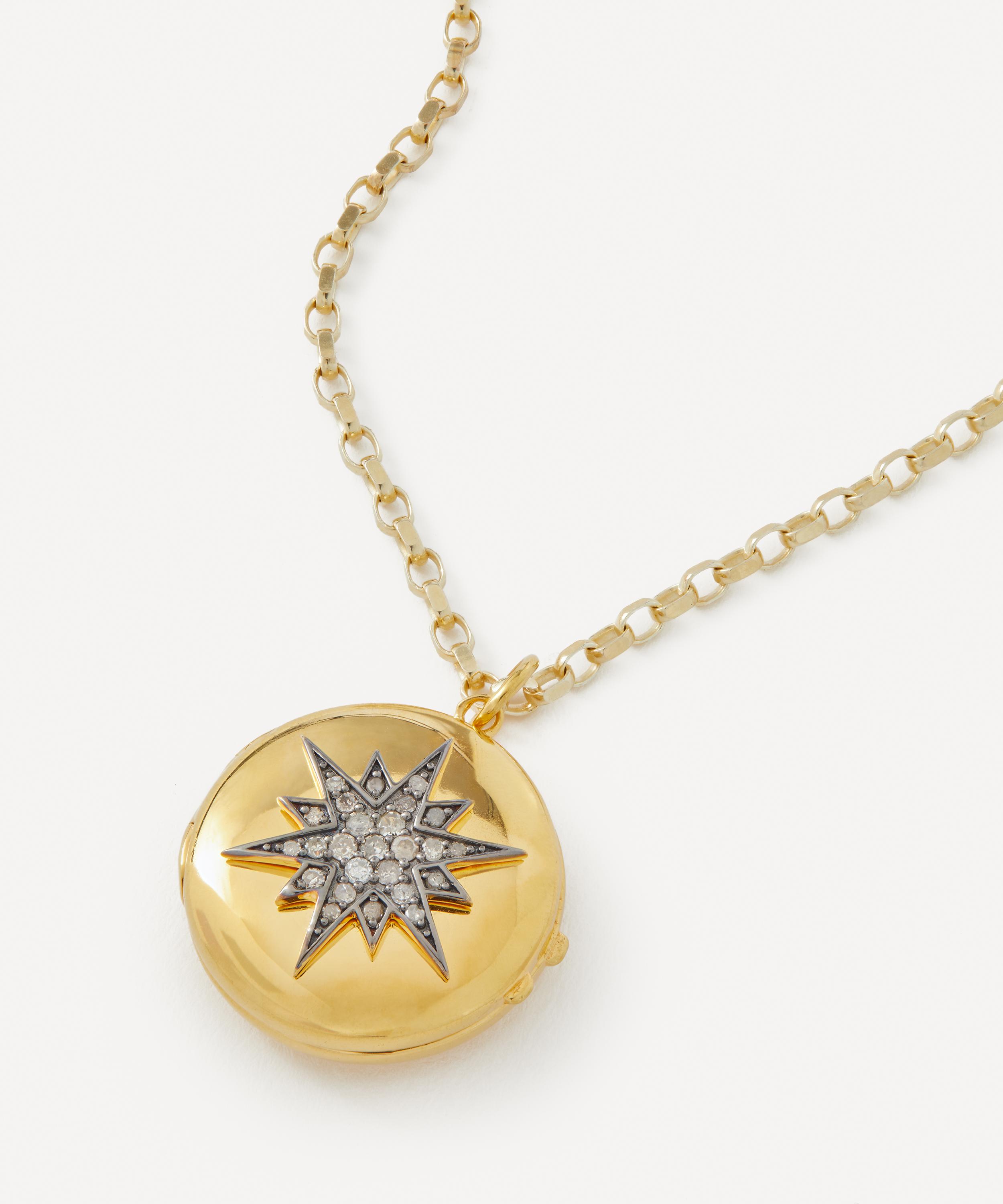 Kirstie Le Marque - Gold-Plated Diamond Guiding Star Locket Necklace