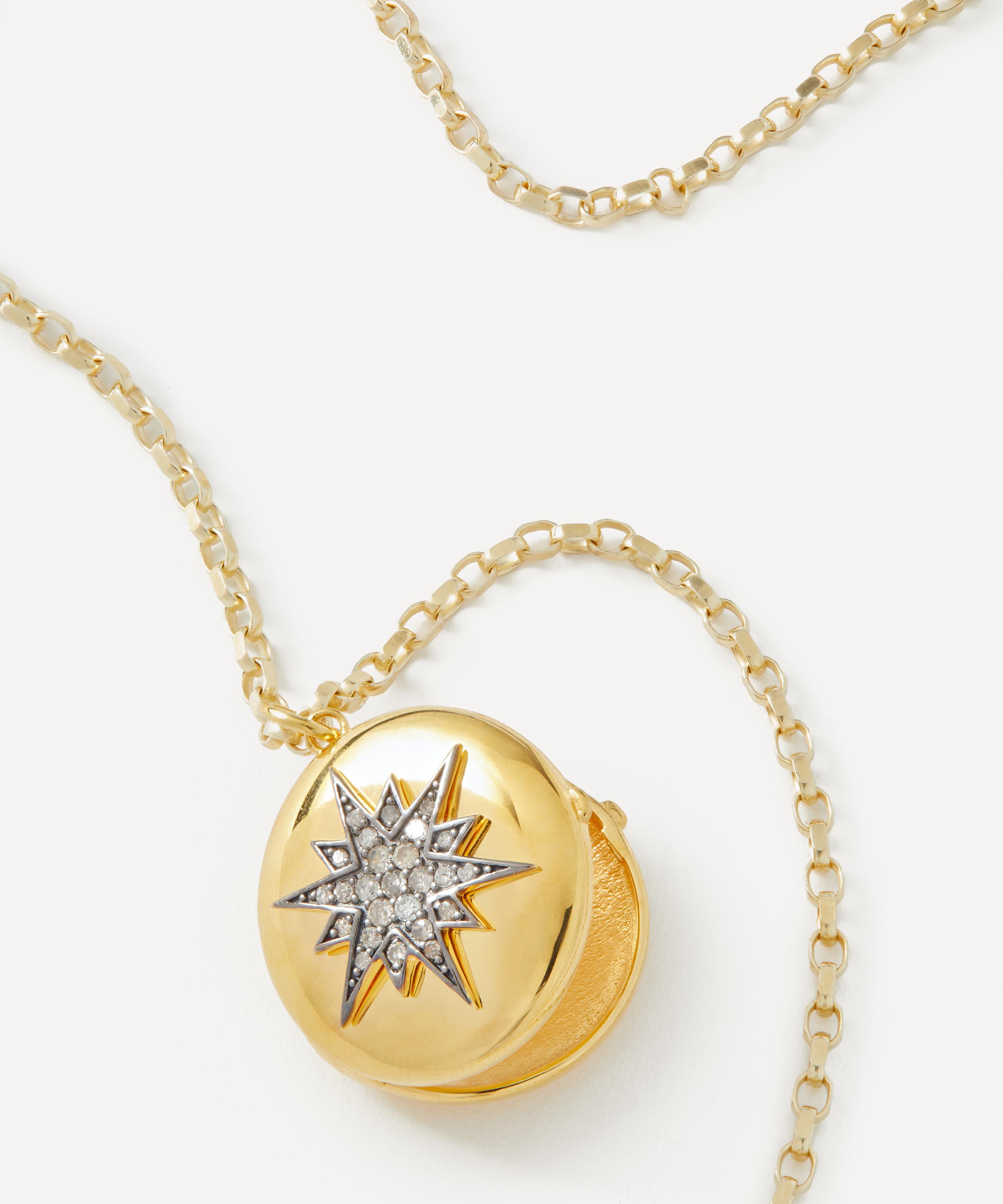 Kirstie Le Marque - Gold-Plated Diamond Guiding Star Locket Necklace image number 2