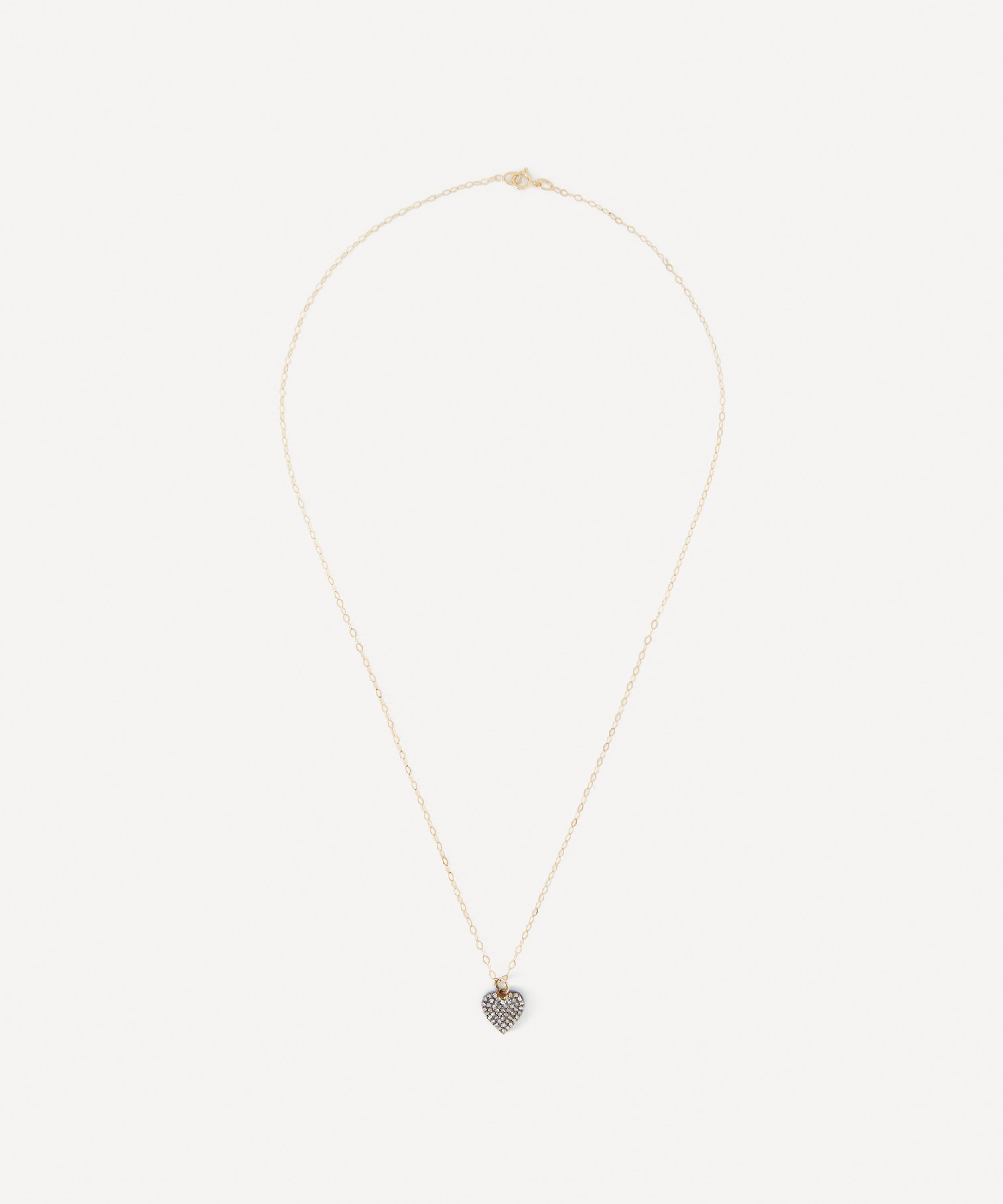 Kirstie Le Marque - 9ct Gold Diamond Double-Sided Heart Pendant Necklace image number 1