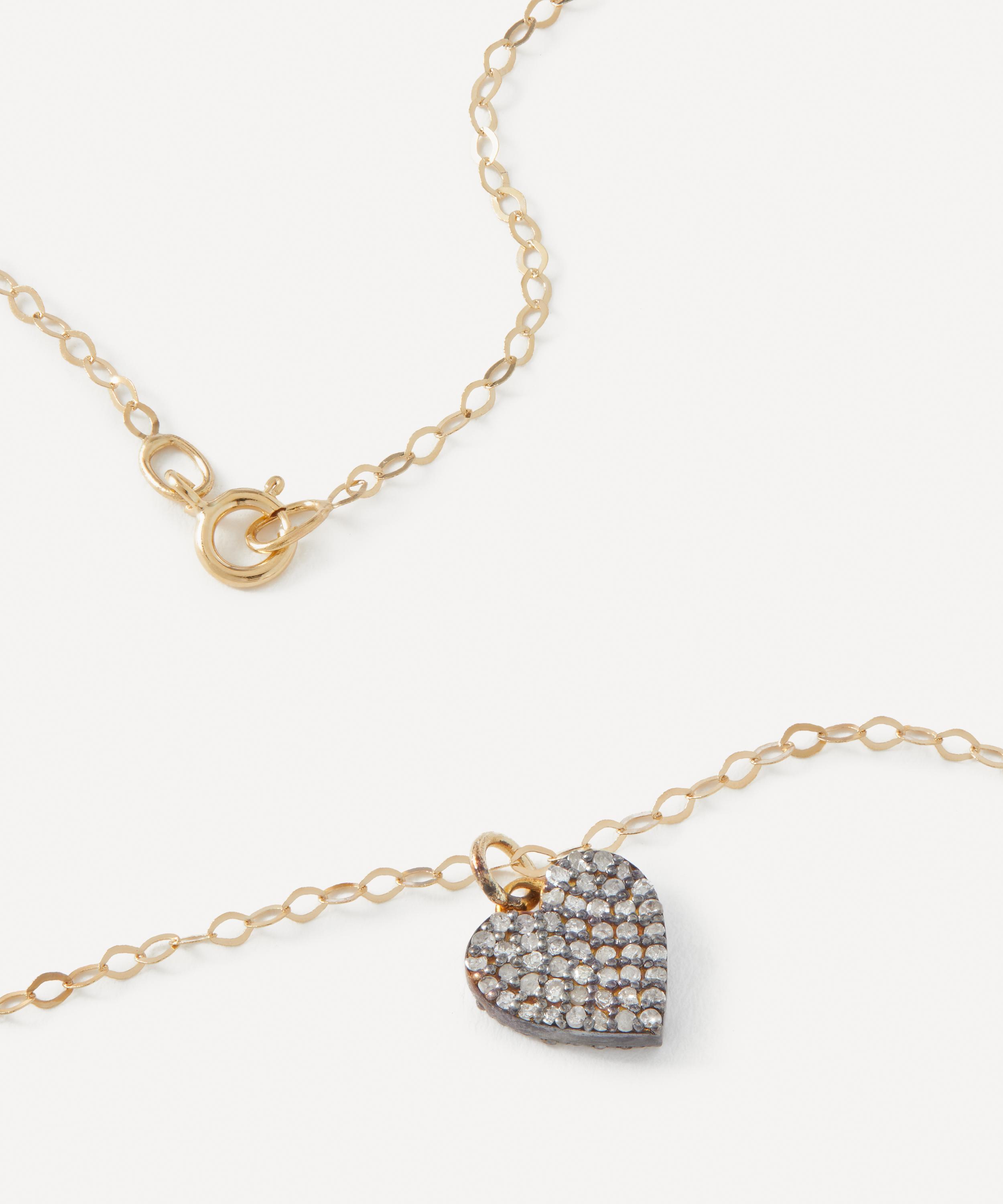 Kirstie Le Marque - 9ct Gold Diamond Double-Sided Heart Pendant Necklace image number 2