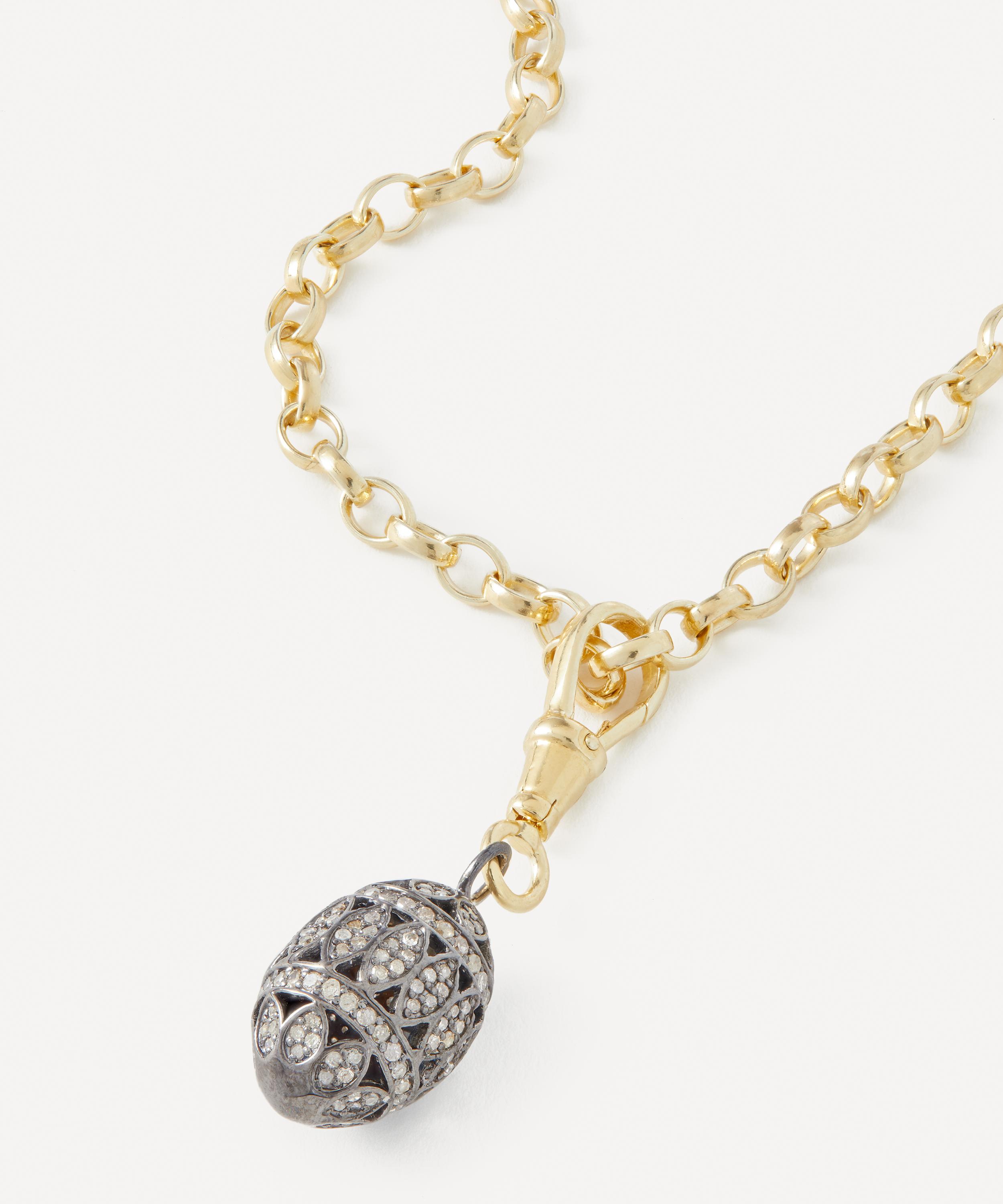Kirstie Le Marque - Gold-Plated Pav&eacute; Diamond Egg Pendant Necklace