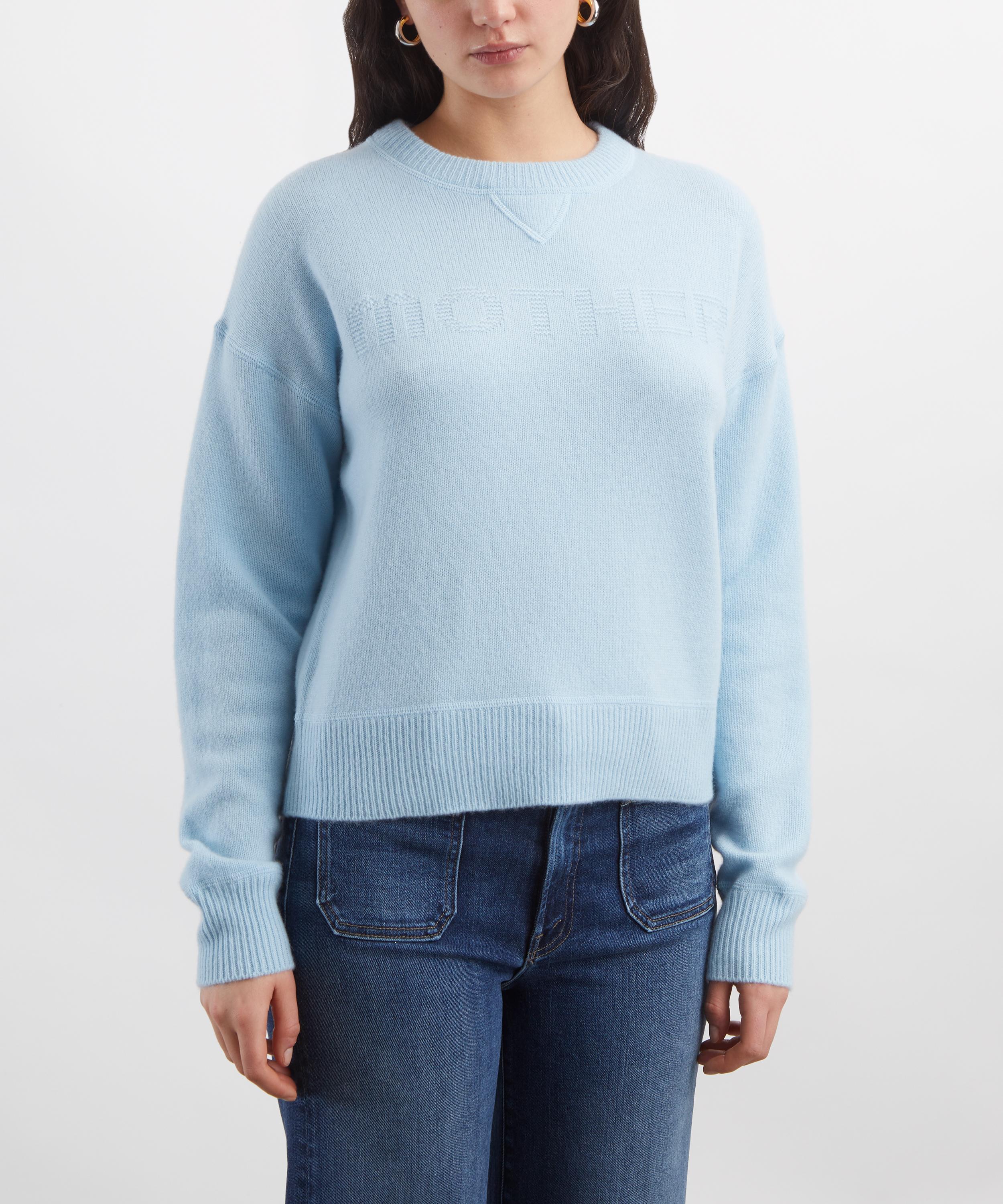 Mother - Light Blue Cashmere Logo Jumper image number 2