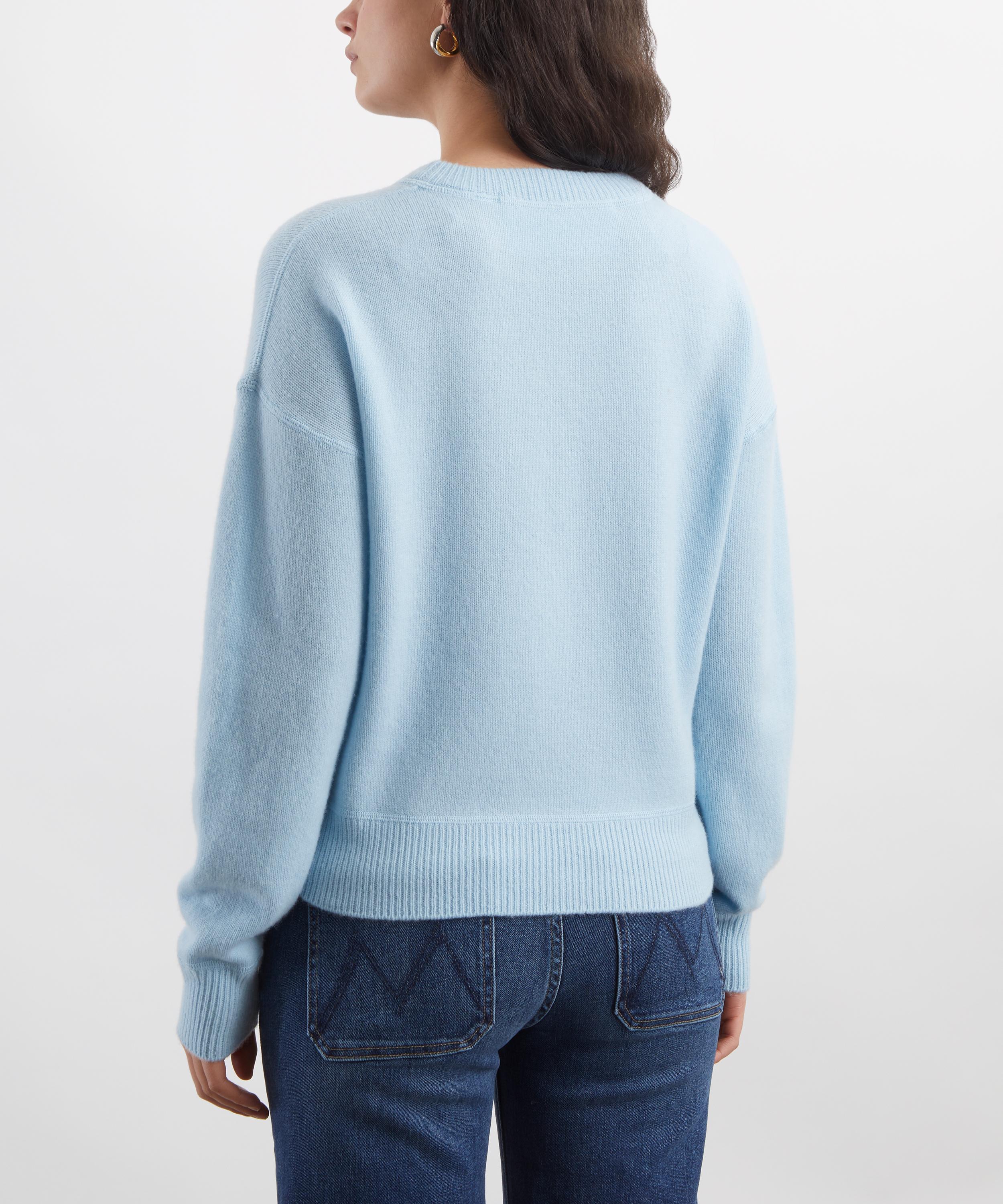Mother - Light Blue Cashmere Logo Jumper image number 3