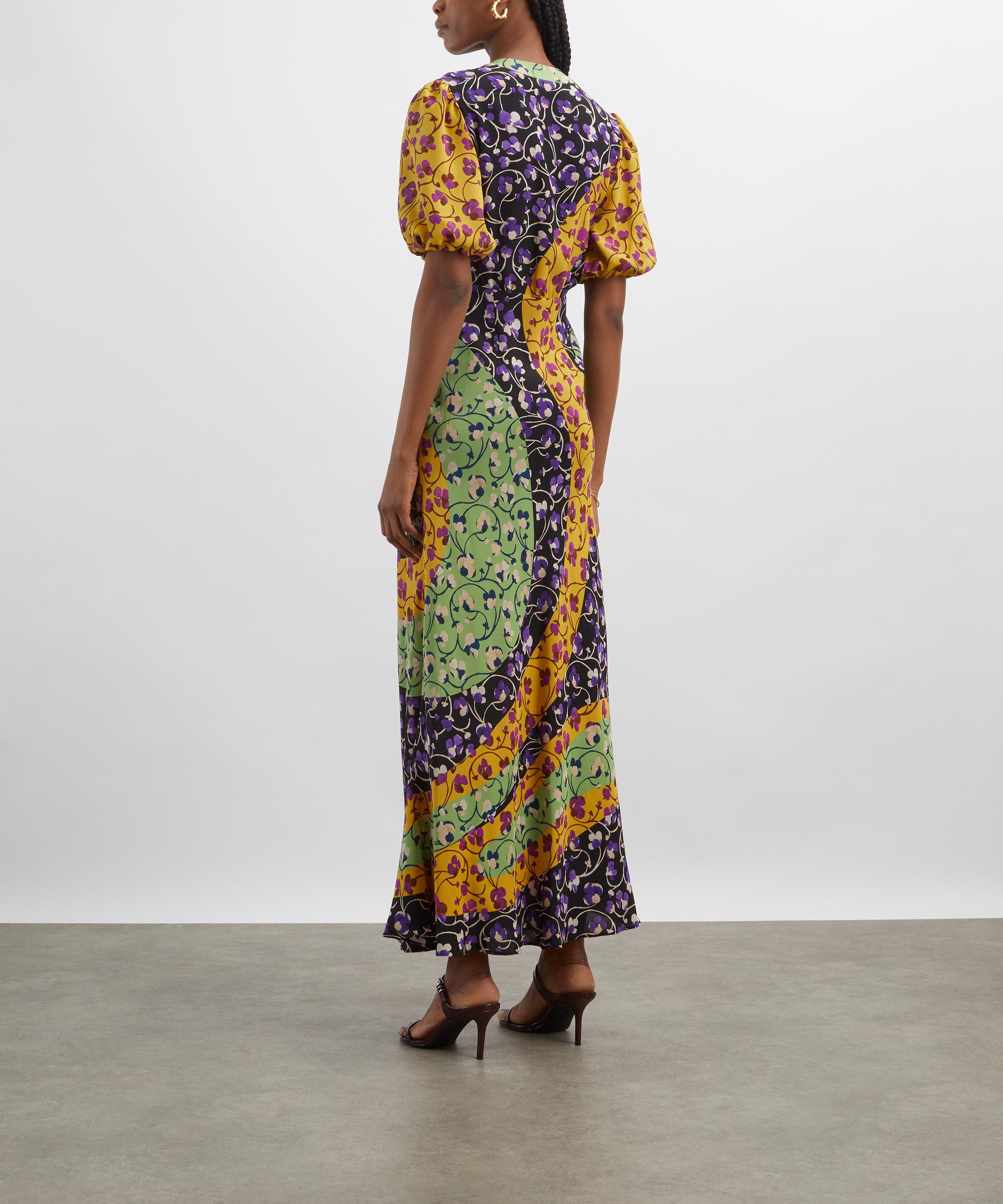 La DoubleJ - Marlene Honeysuckle Tricolour Plac&eacute;e Dress image number 3