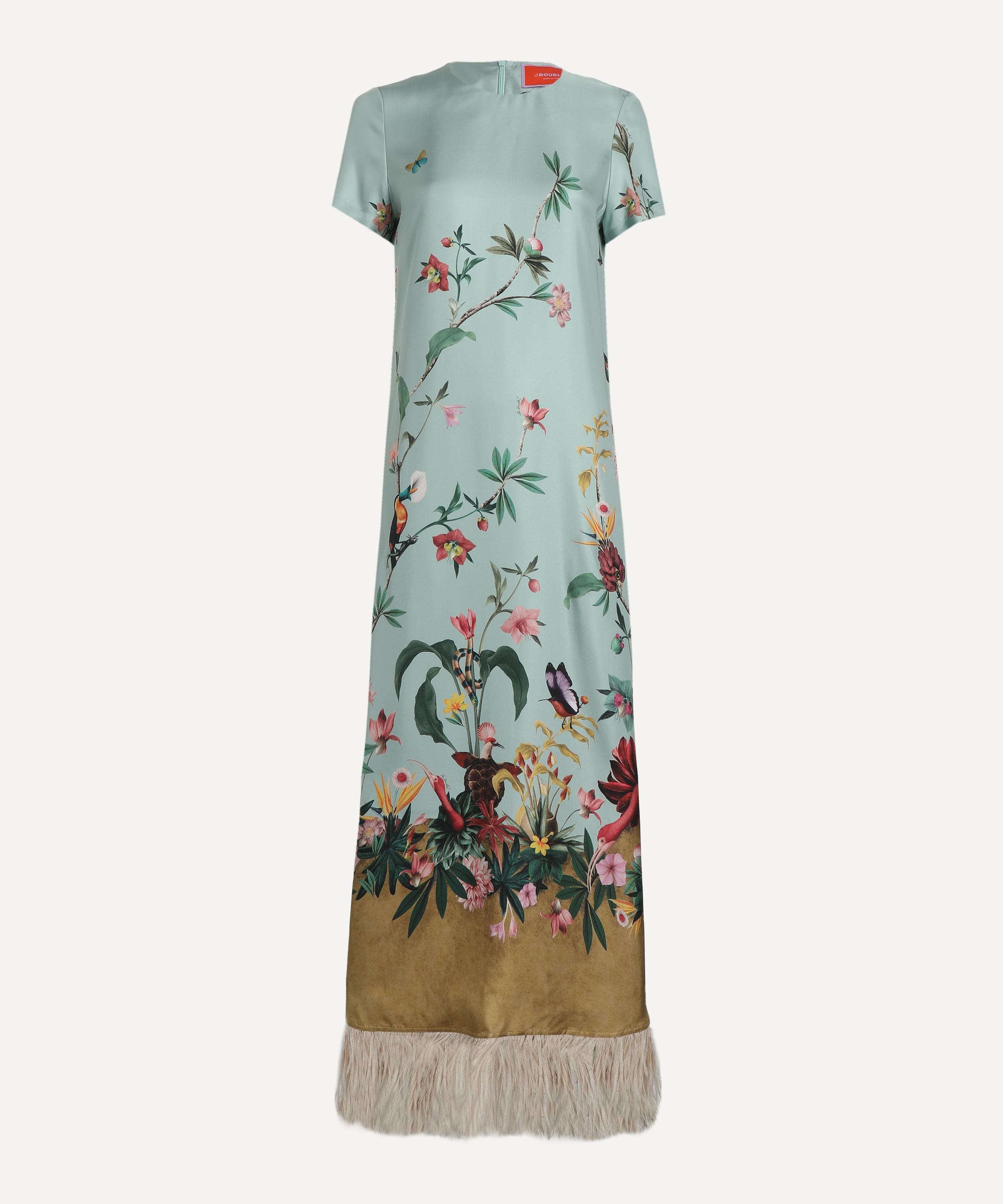 La DoubleJ - Zooflora Placée Feathered Swing Dress