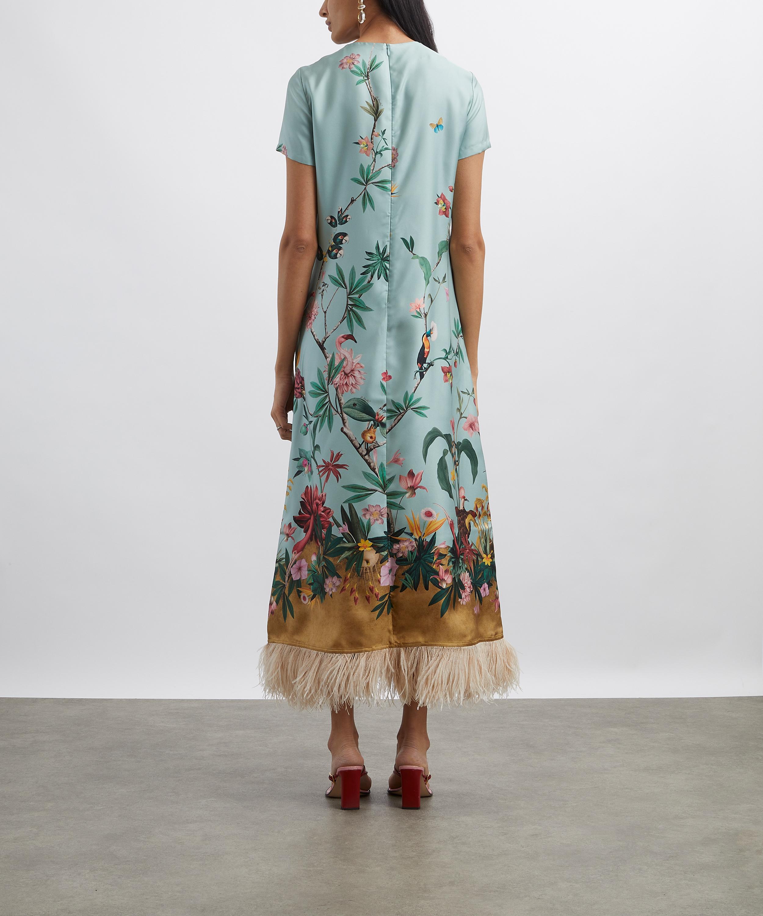 La DoubleJ - Zooflora Placée Feathered Swing Dress image number 3
