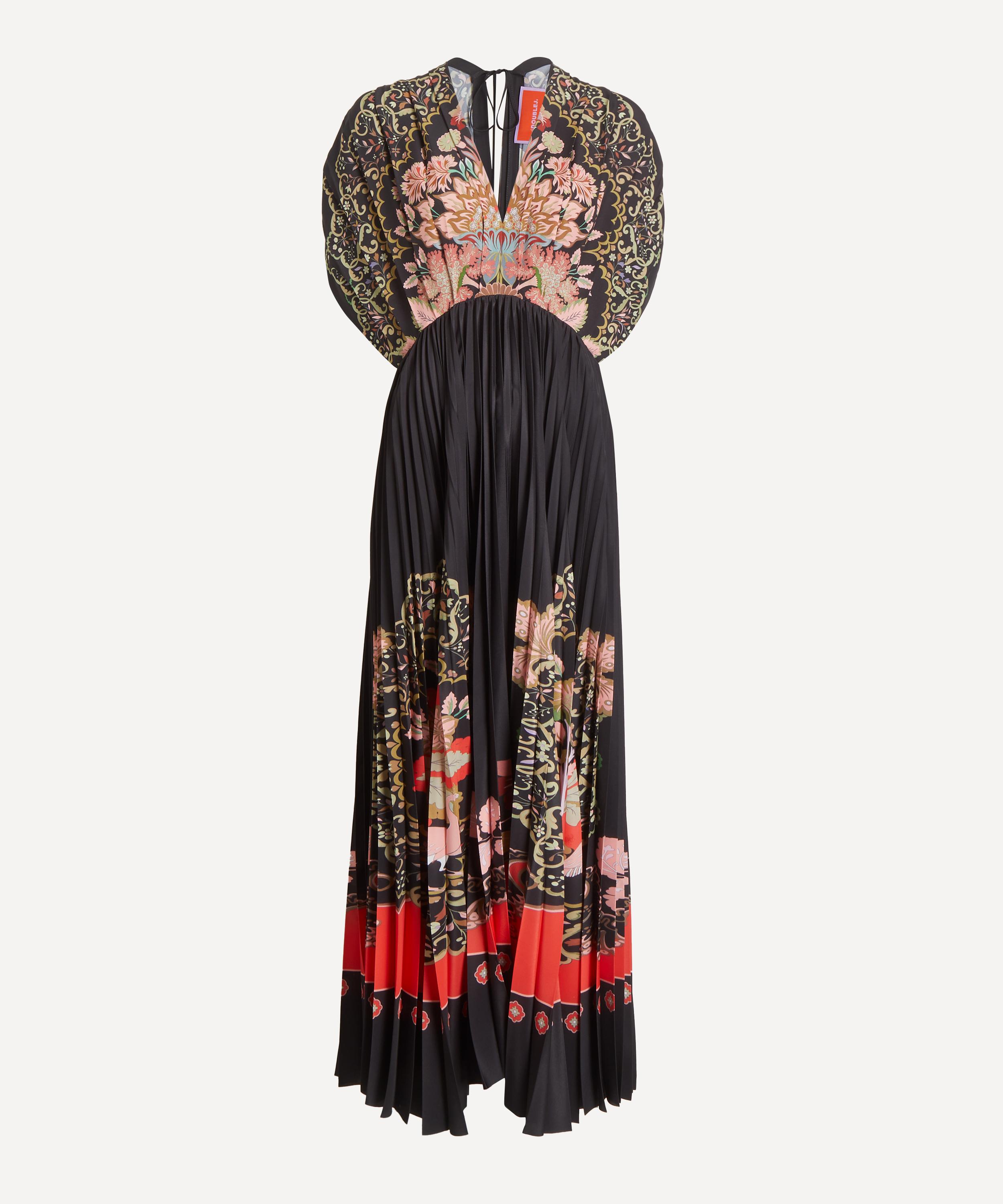 La DoubleJ - Accordian Pleated Print Maxi Dress