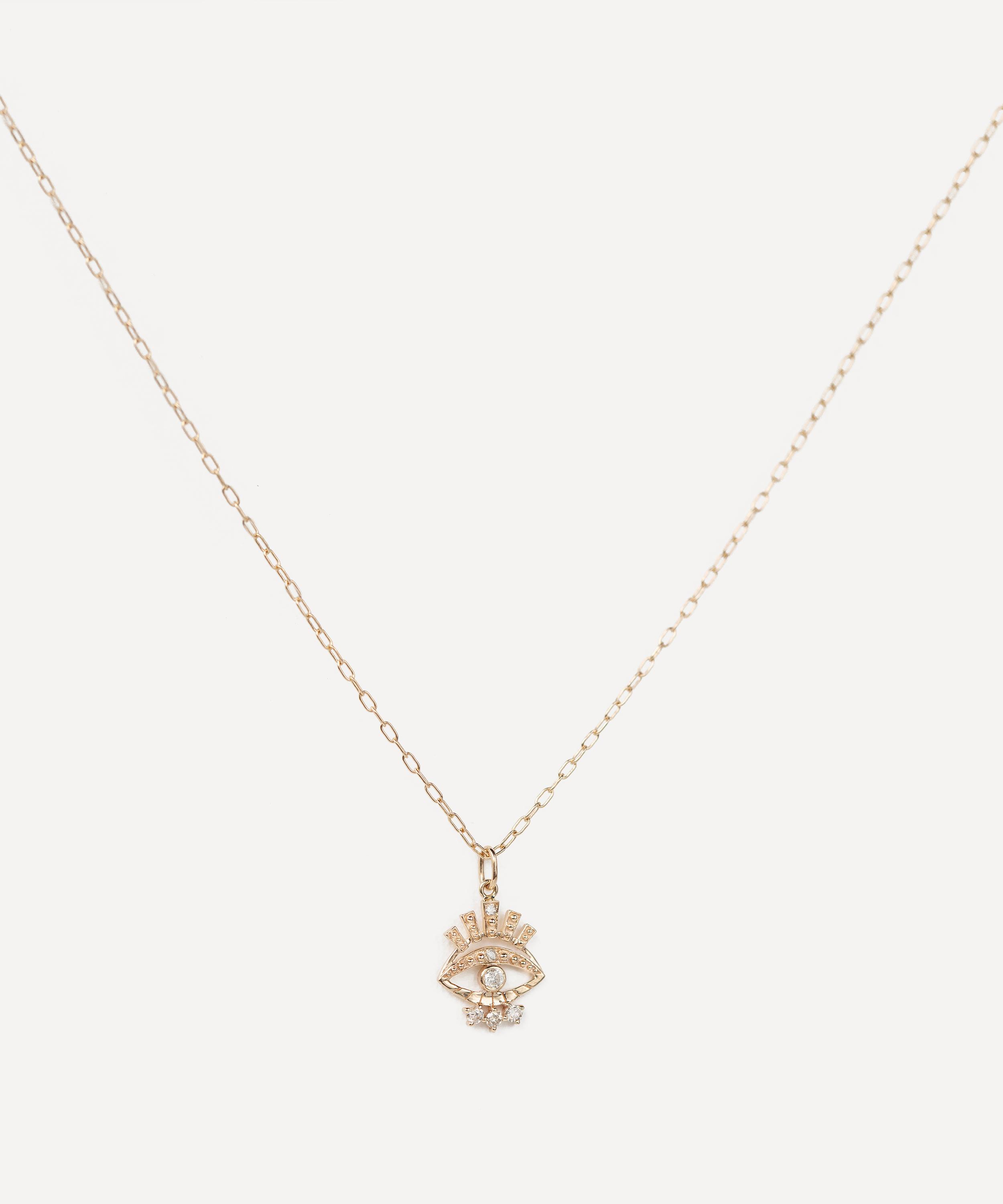 Celine Daoust - 14ct Gold Sun Eye Diamond Pendant Necklace