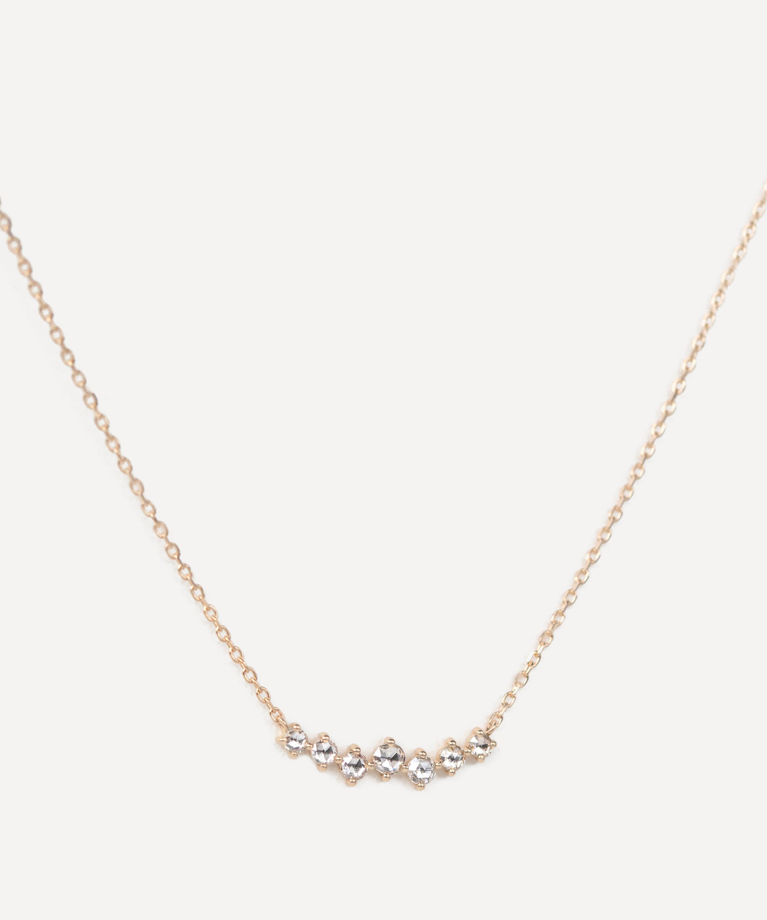 Celine Daoust - 14ct Gold Long Twisted Rose Cut Diamonds Necklace