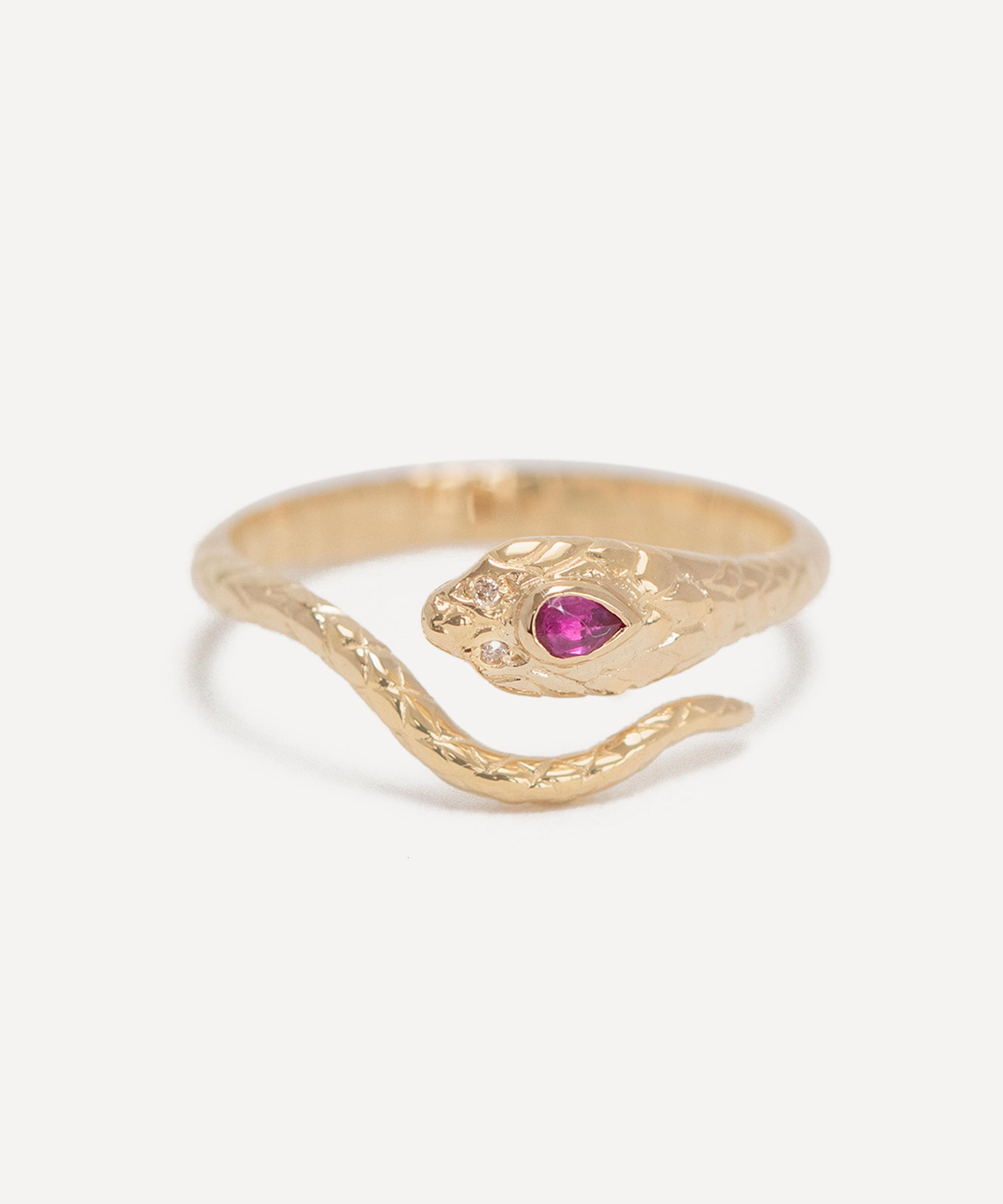 Celine Daoust - 14ct Gold Cobra Ruby Diamond Ring