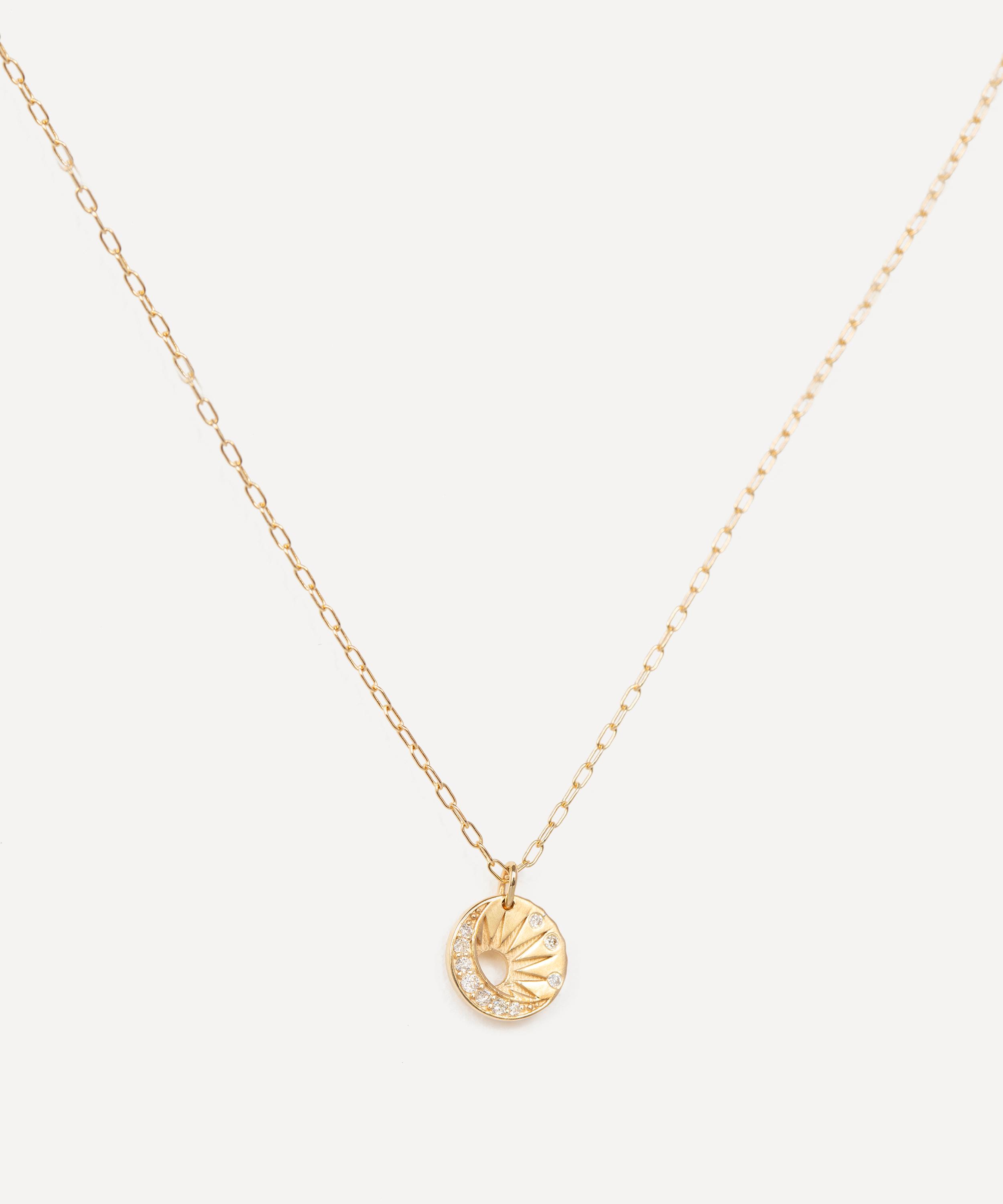 Celine Daoust - 14ct Gold Little Sun and Moon Medal Pendant Necklace