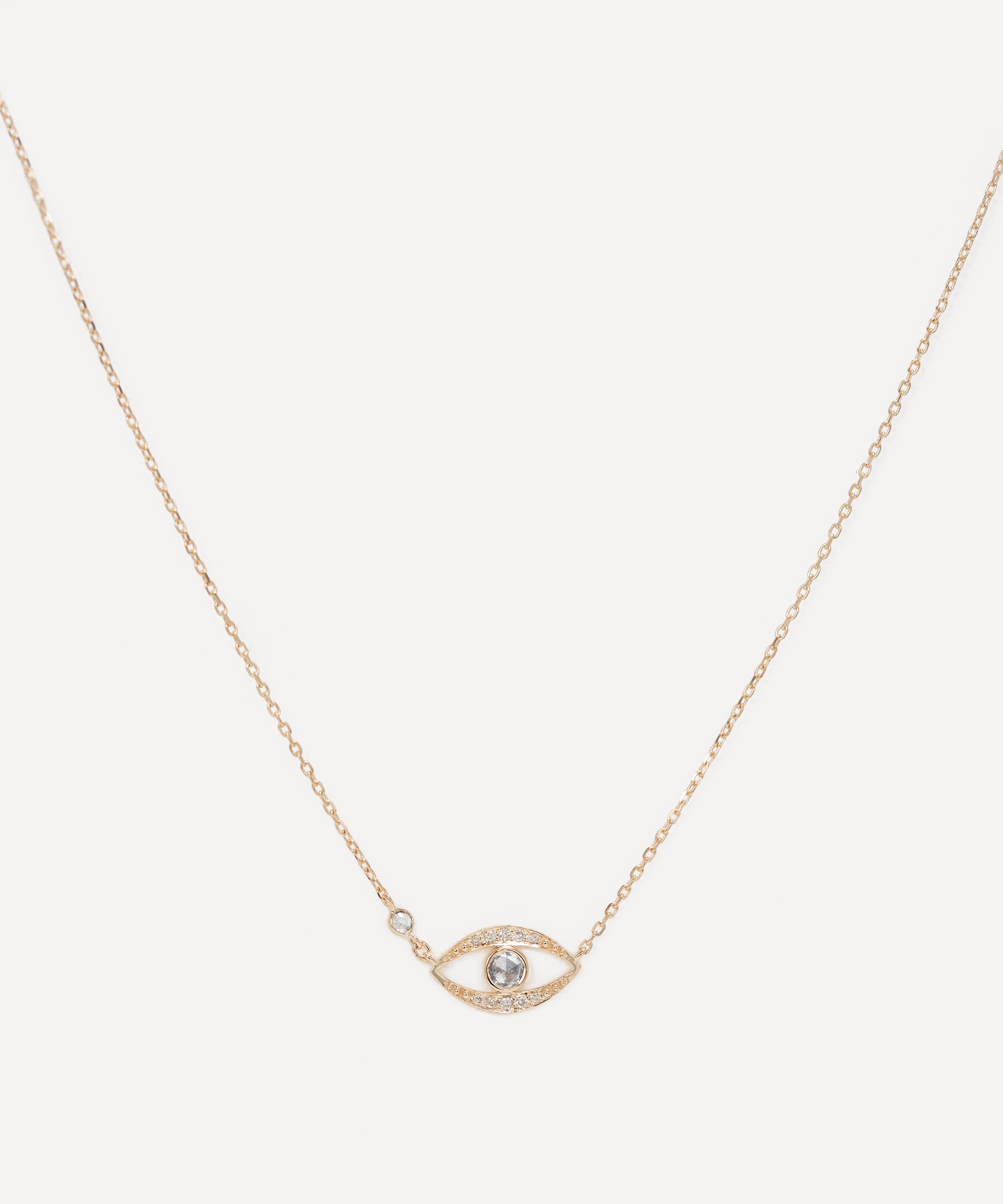 Celine Daoust - 14ct Gold Grey Diamond Eye Chain Necklace