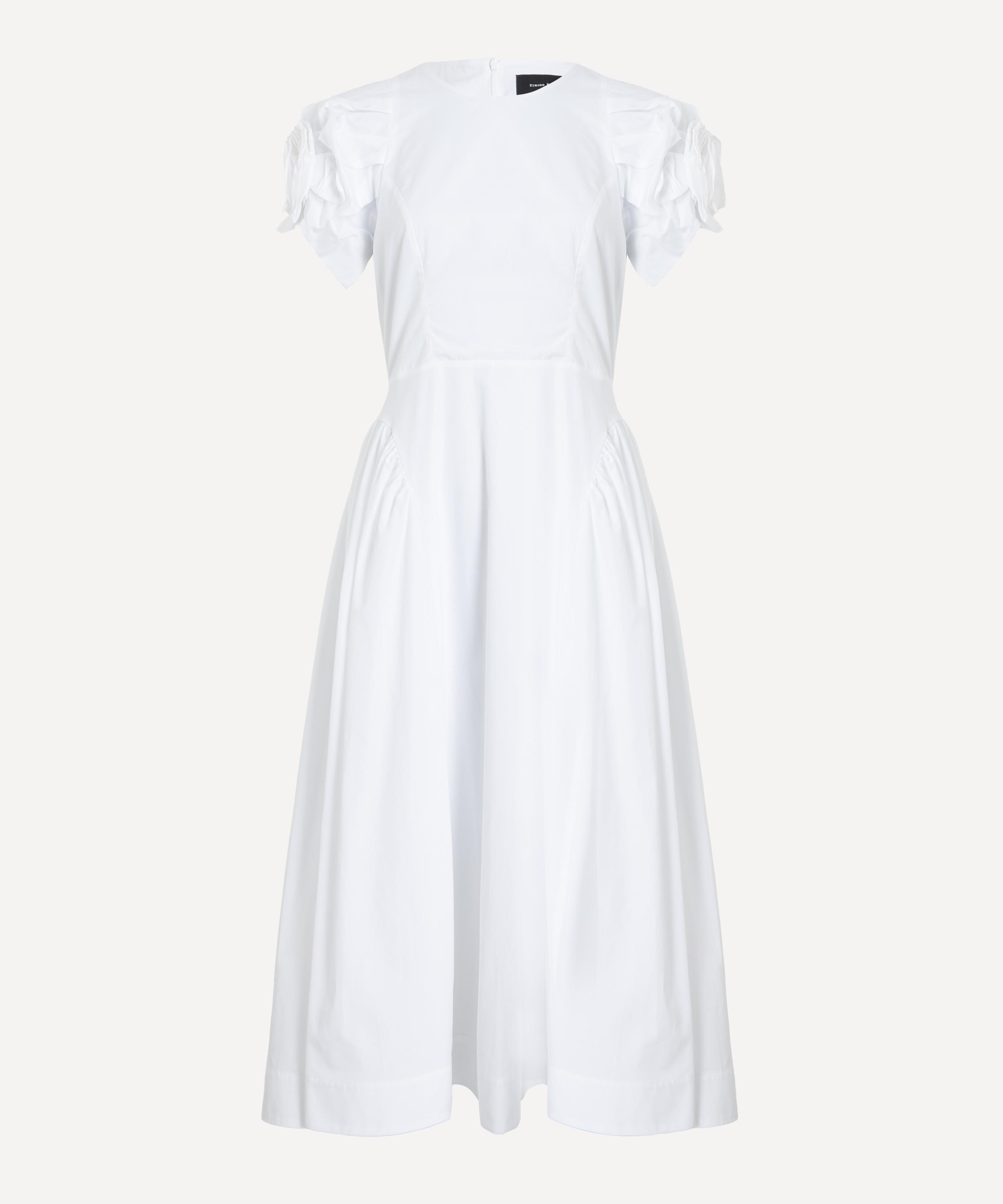 Simone Rocha - White Rose Puff-Sleeve Hip Dress