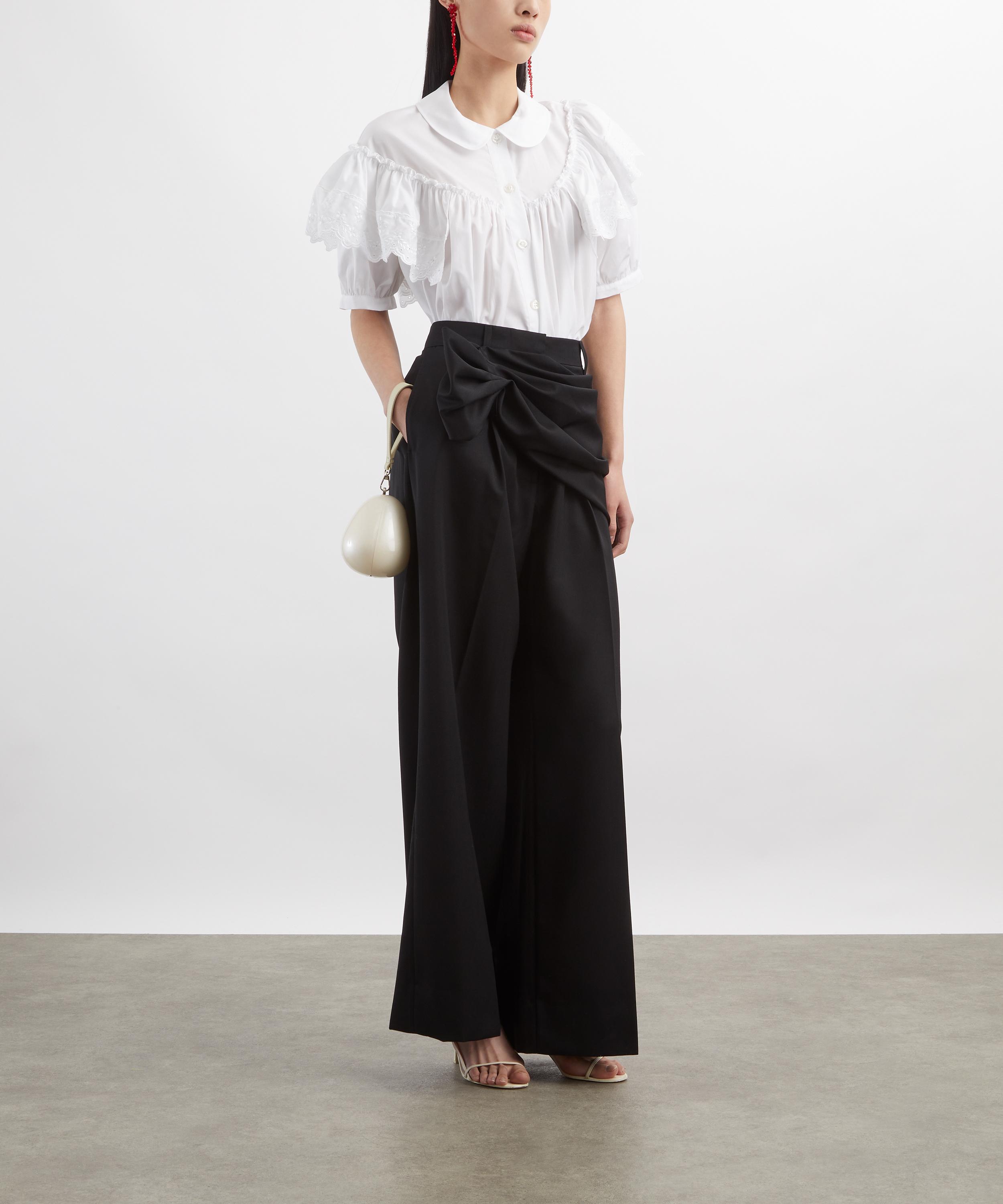 Simone Rocha - Cropped Puff-Sleeve Ruffle Frill Shirt image number 1