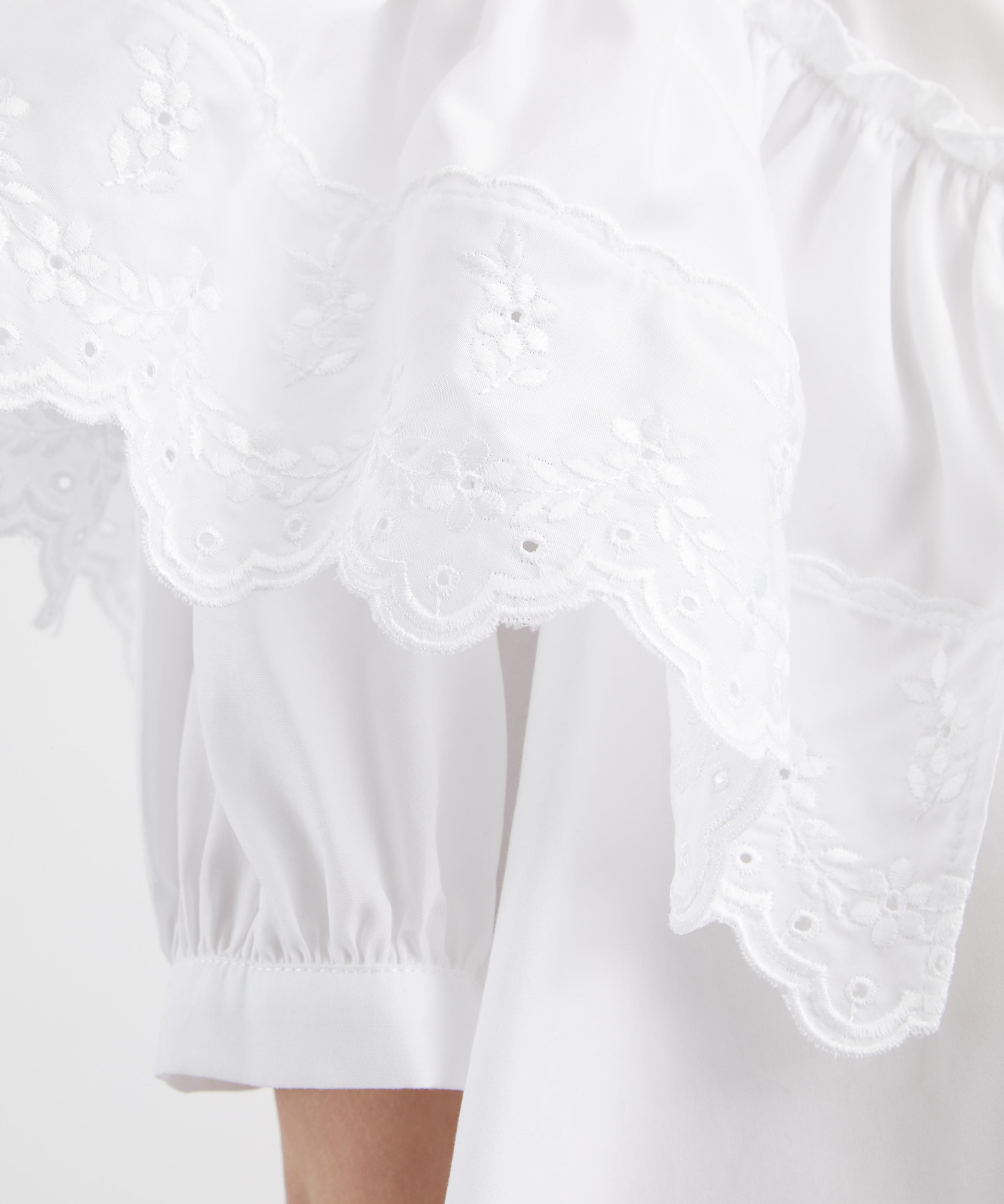 Simone Rocha - Cropped Puff-Sleeve Ruffle Frill Shirt image number 4