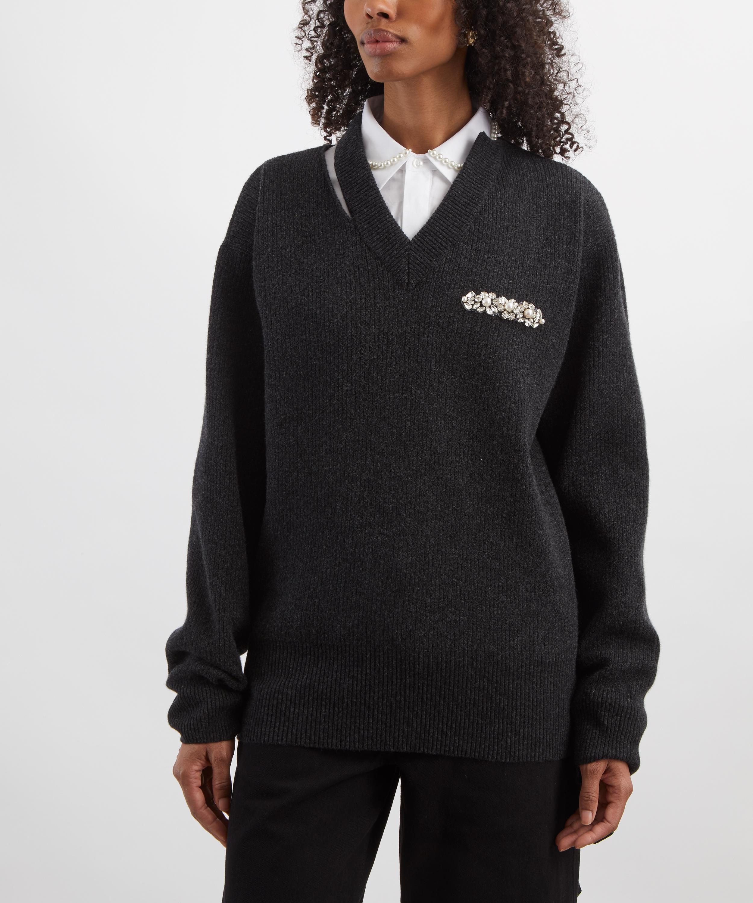 Simone Rocha - Embellished Merino Seam Bite Jumper image number 2