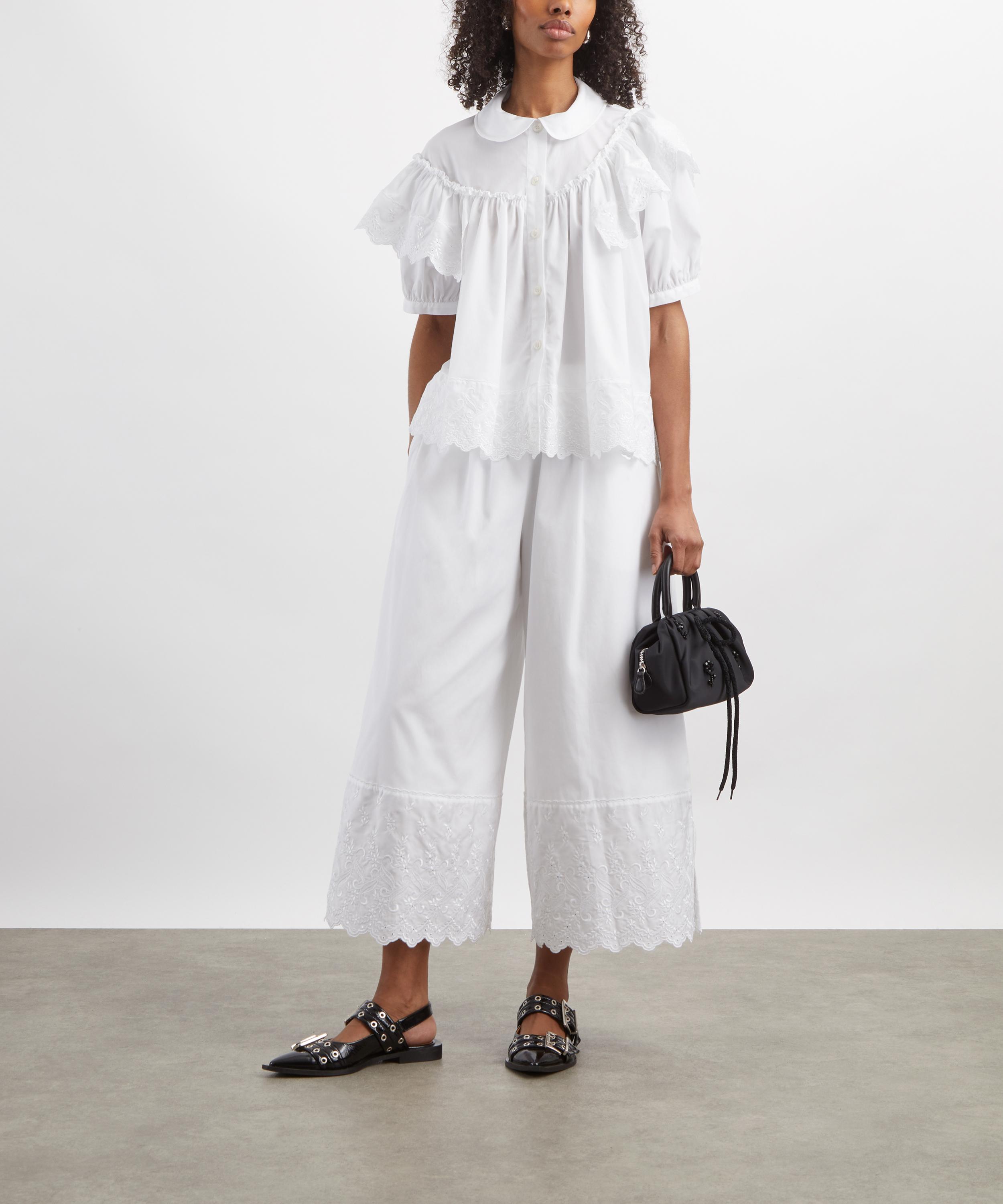 Simone Rocha - White Cropped Easy Trousers image number 1