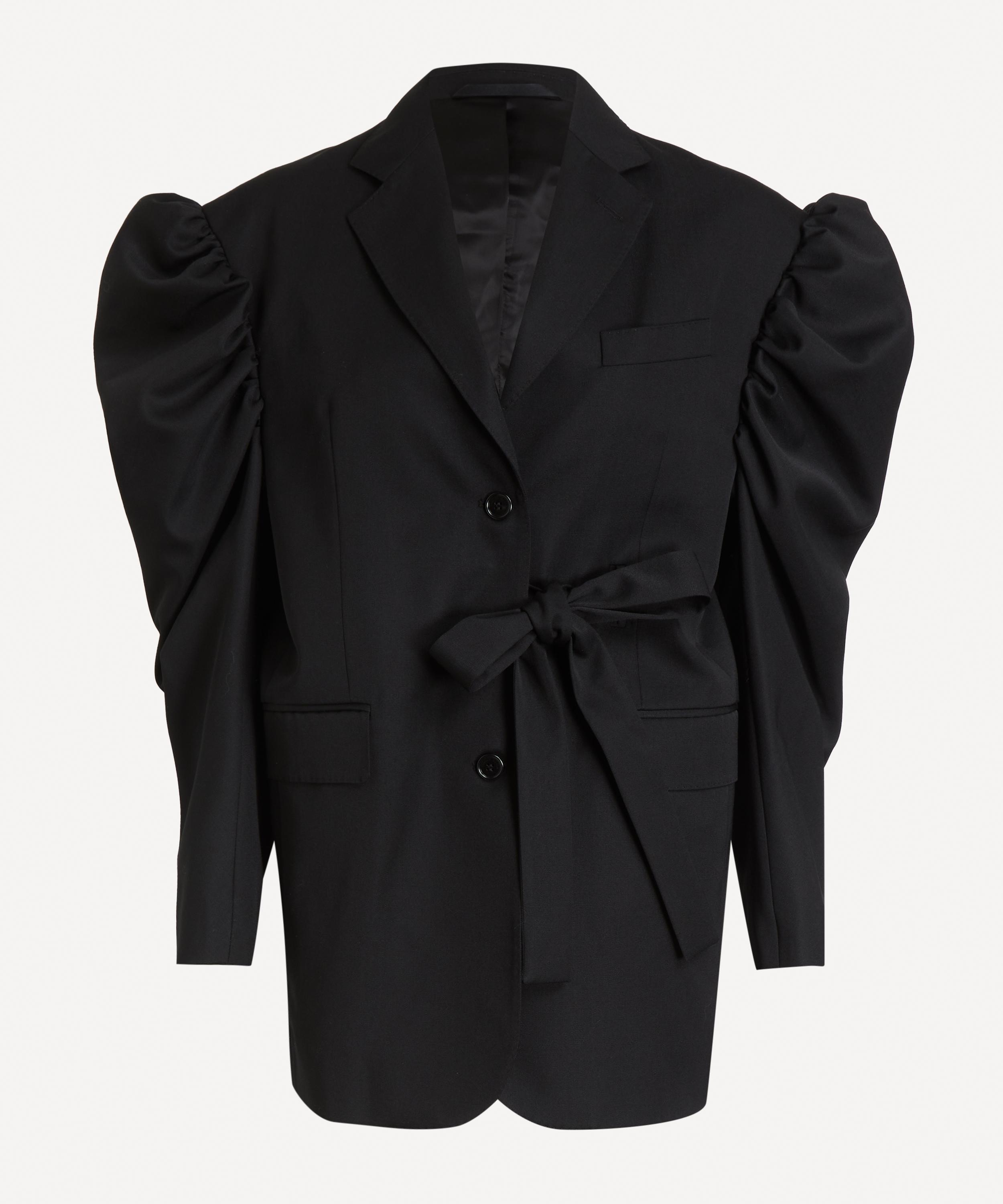 Simone Rocha - Black Cut-Out Draped Sleeve Bow Jacket