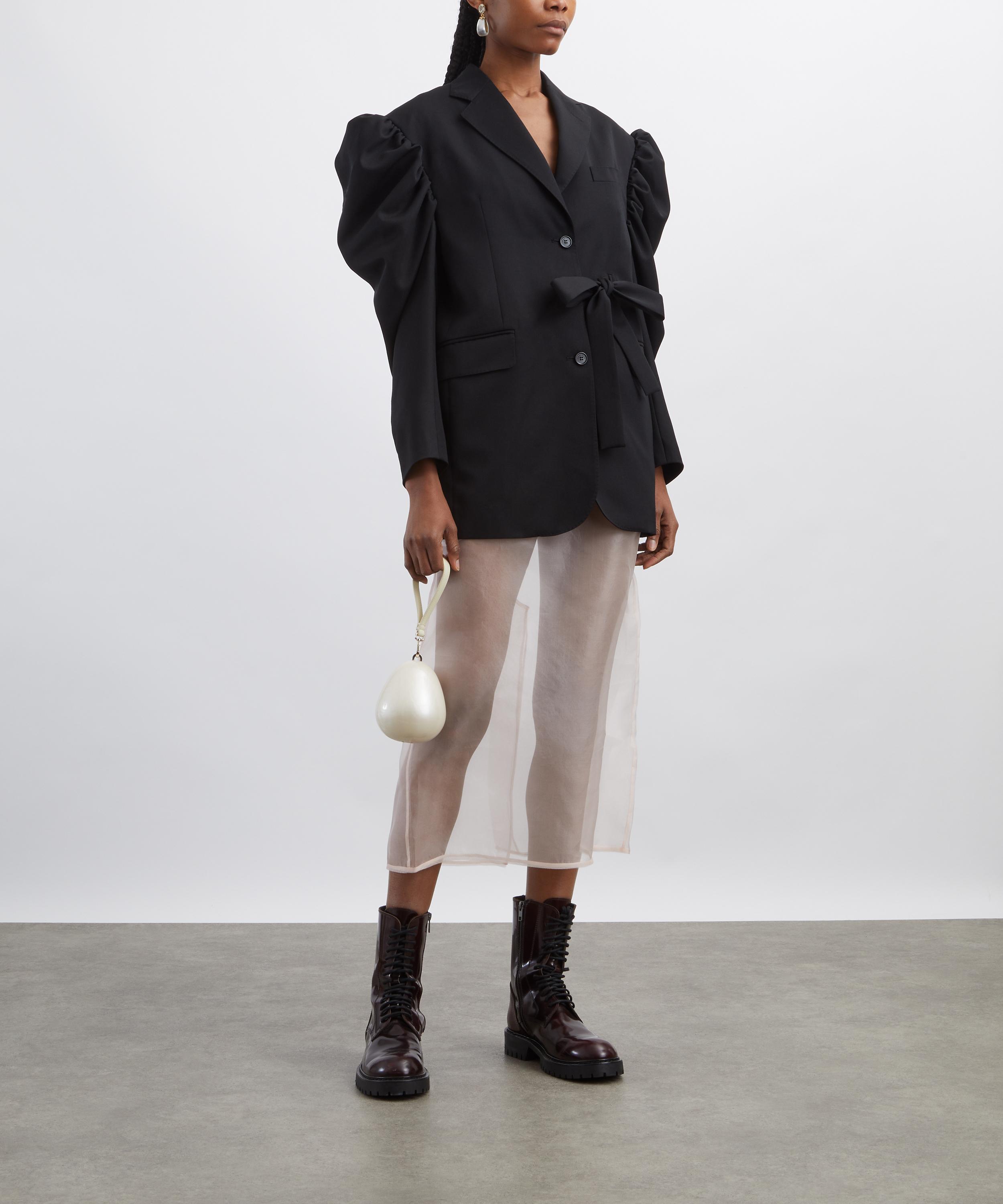 Simone Rocha - Black Cut-Out Draped Sleeve Bow Jacket image number 1