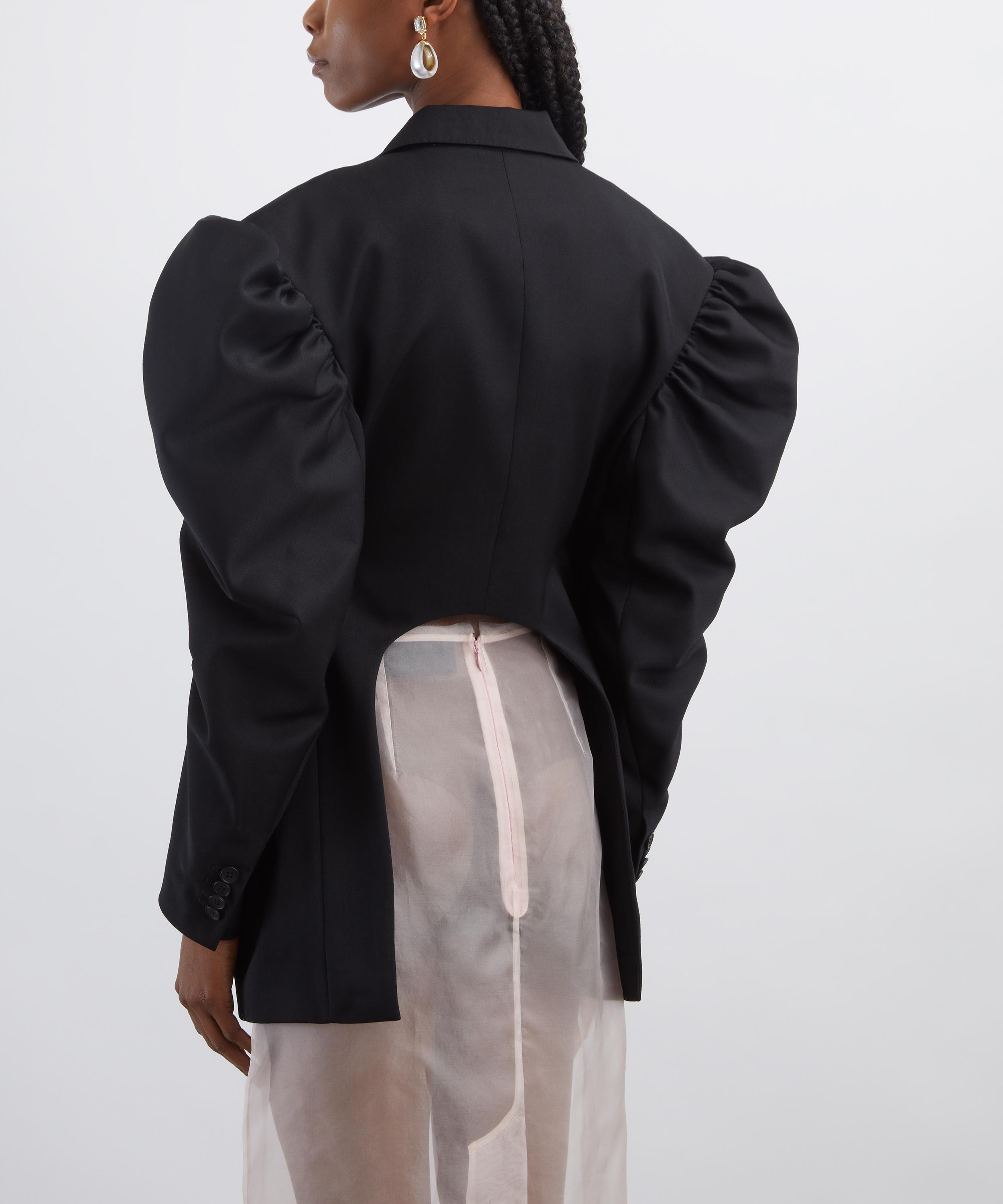 Simone Rocha - Black Cut-Out Draped Sleeve Bow Jacket image number 3