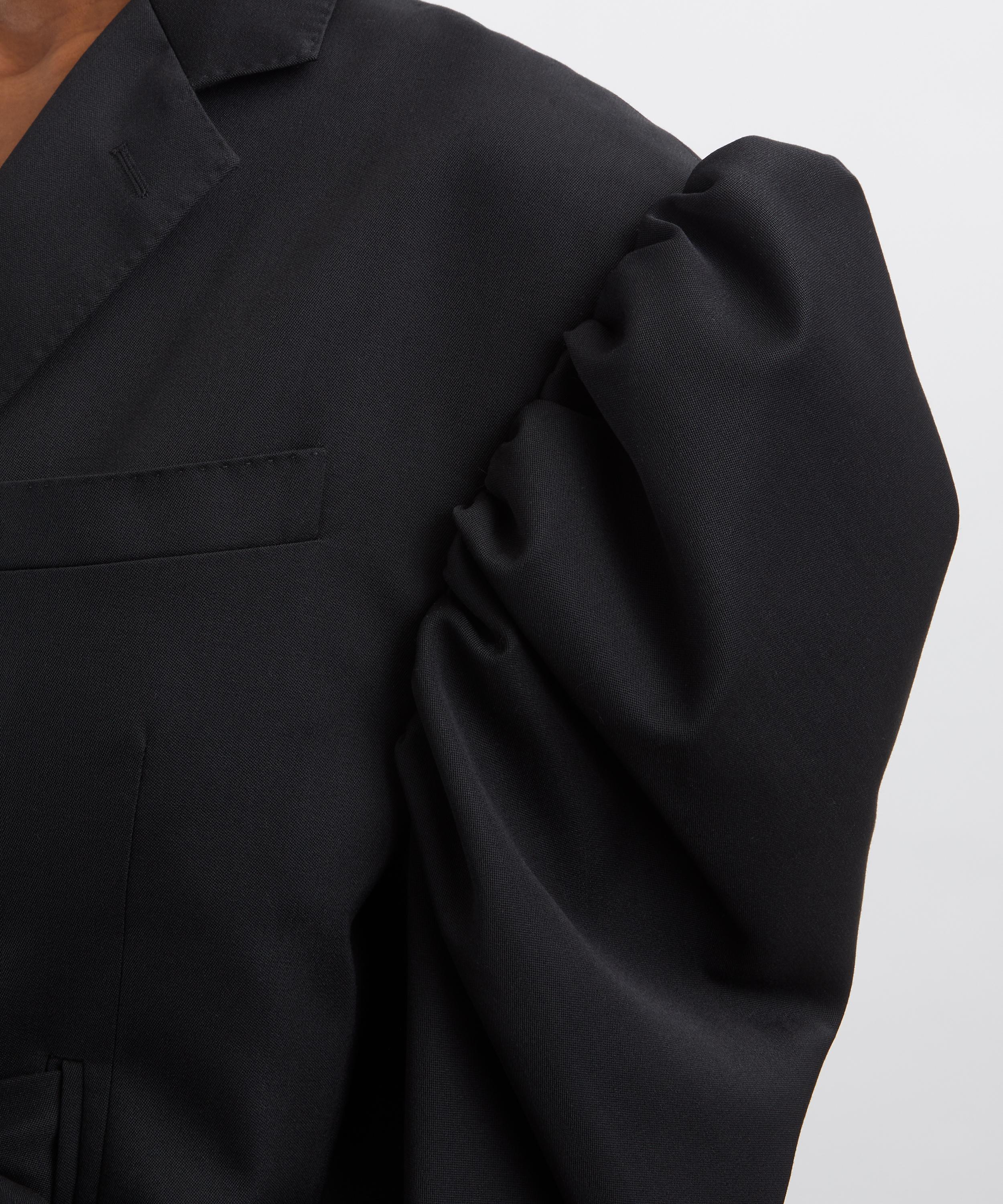 Simone Rocha - Black Cut-Out Draped Sleeve Bow Jacket image number 4