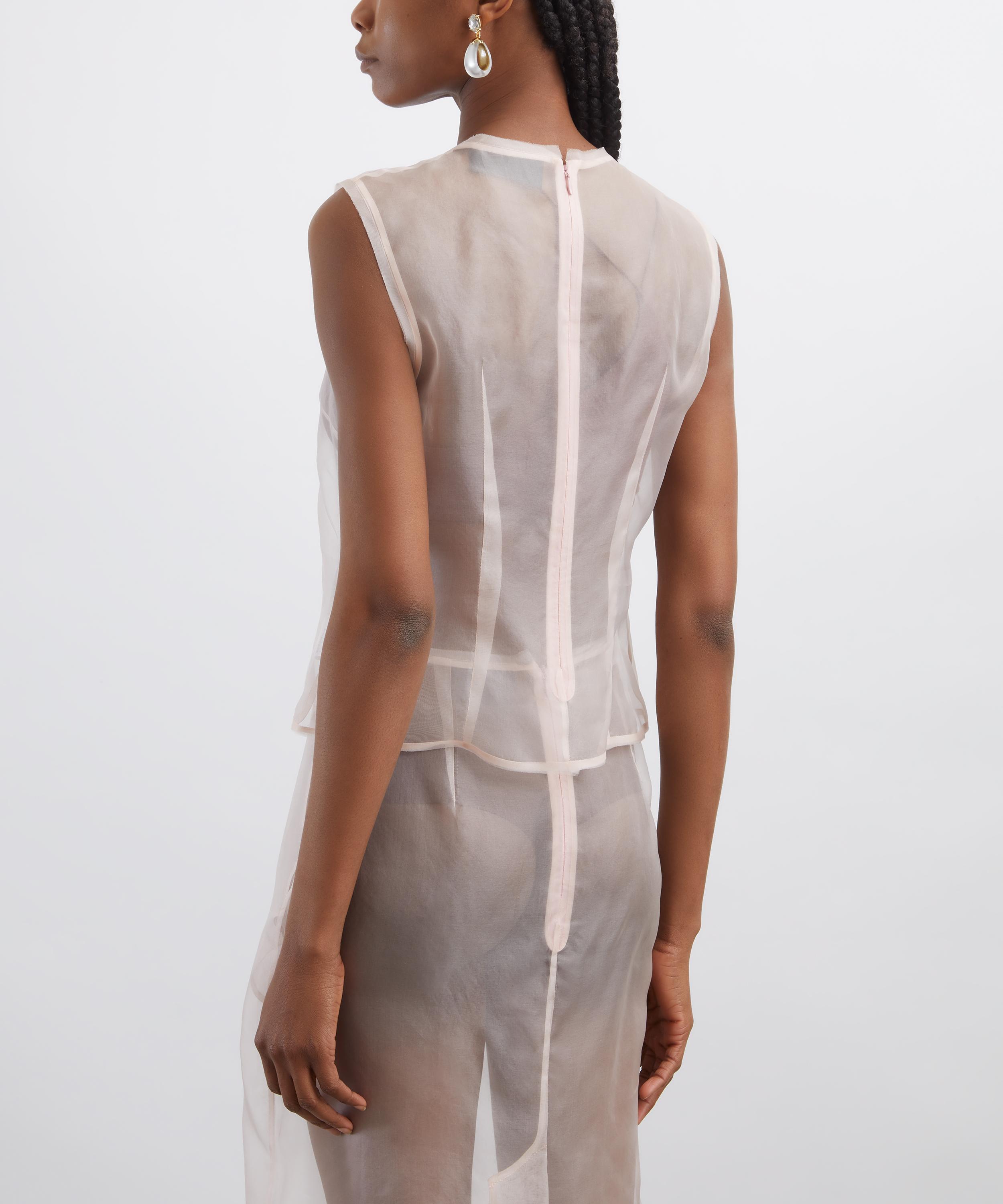 Simone Rocha - Sheer Frayed Contour Top image number 3