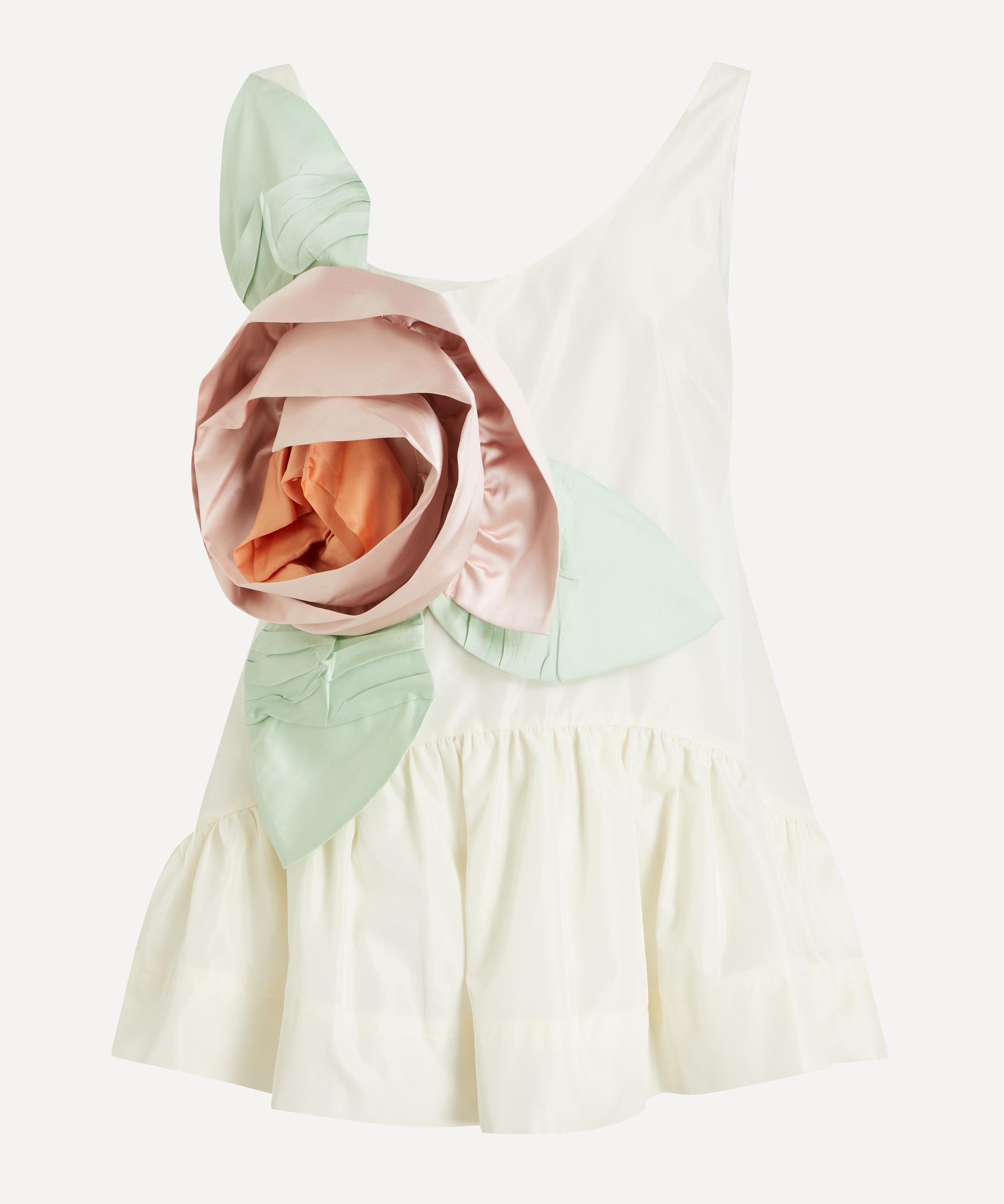 Simone Rocha - Pressed Rosette Tilted Neck Petal Hem Dress