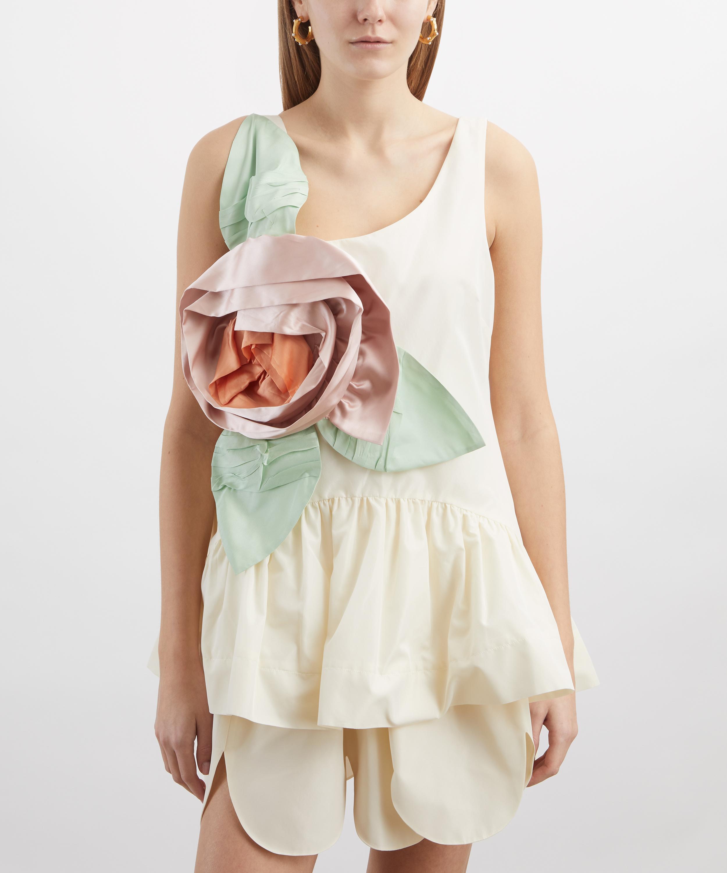 Simone Rocha - Pressed Rosette Tilted Neck Petal Hem Dress image number 2