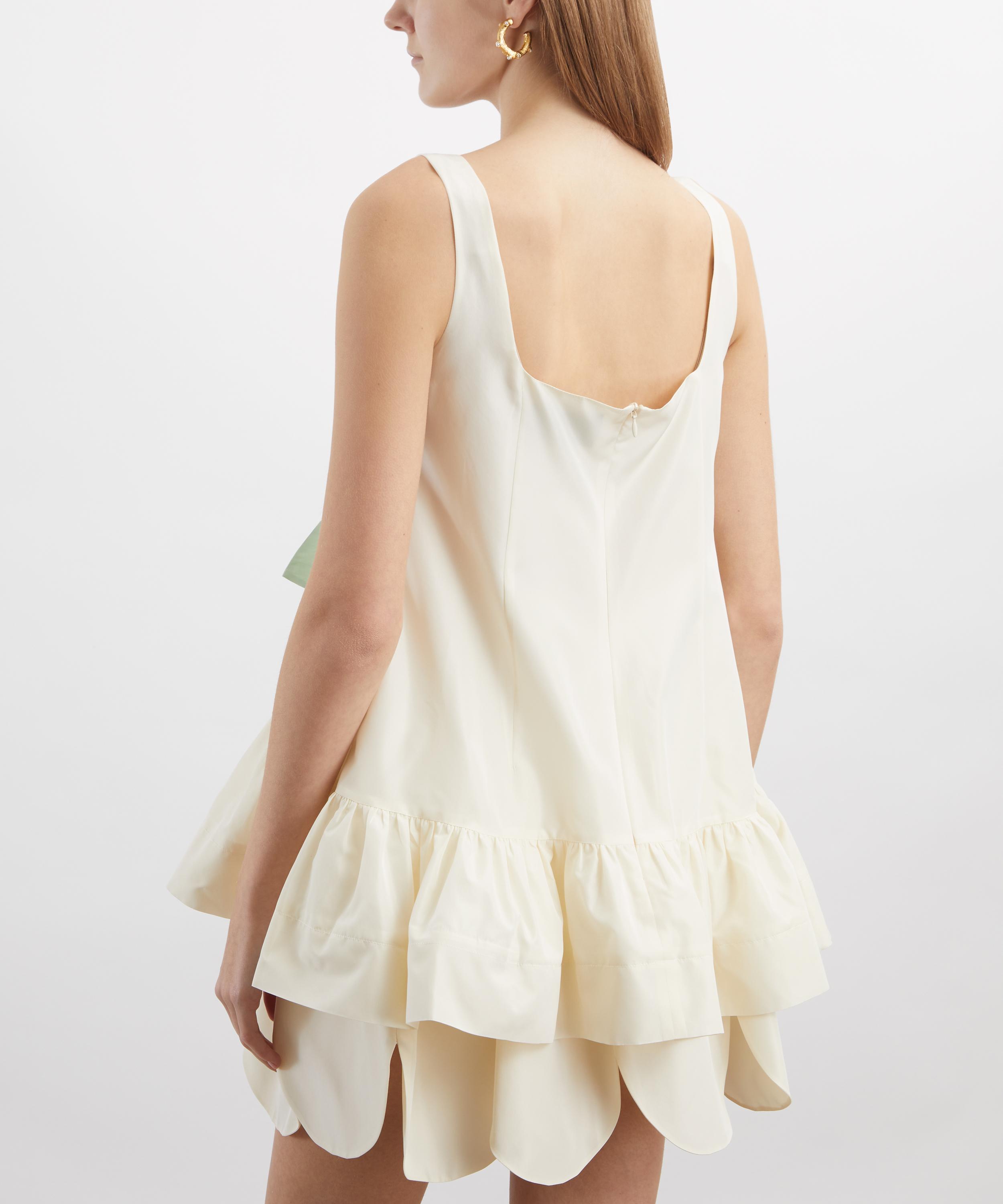 Simone Rocha - Pressed Rosette Tilted Neck Petal Hem Dress image number 3