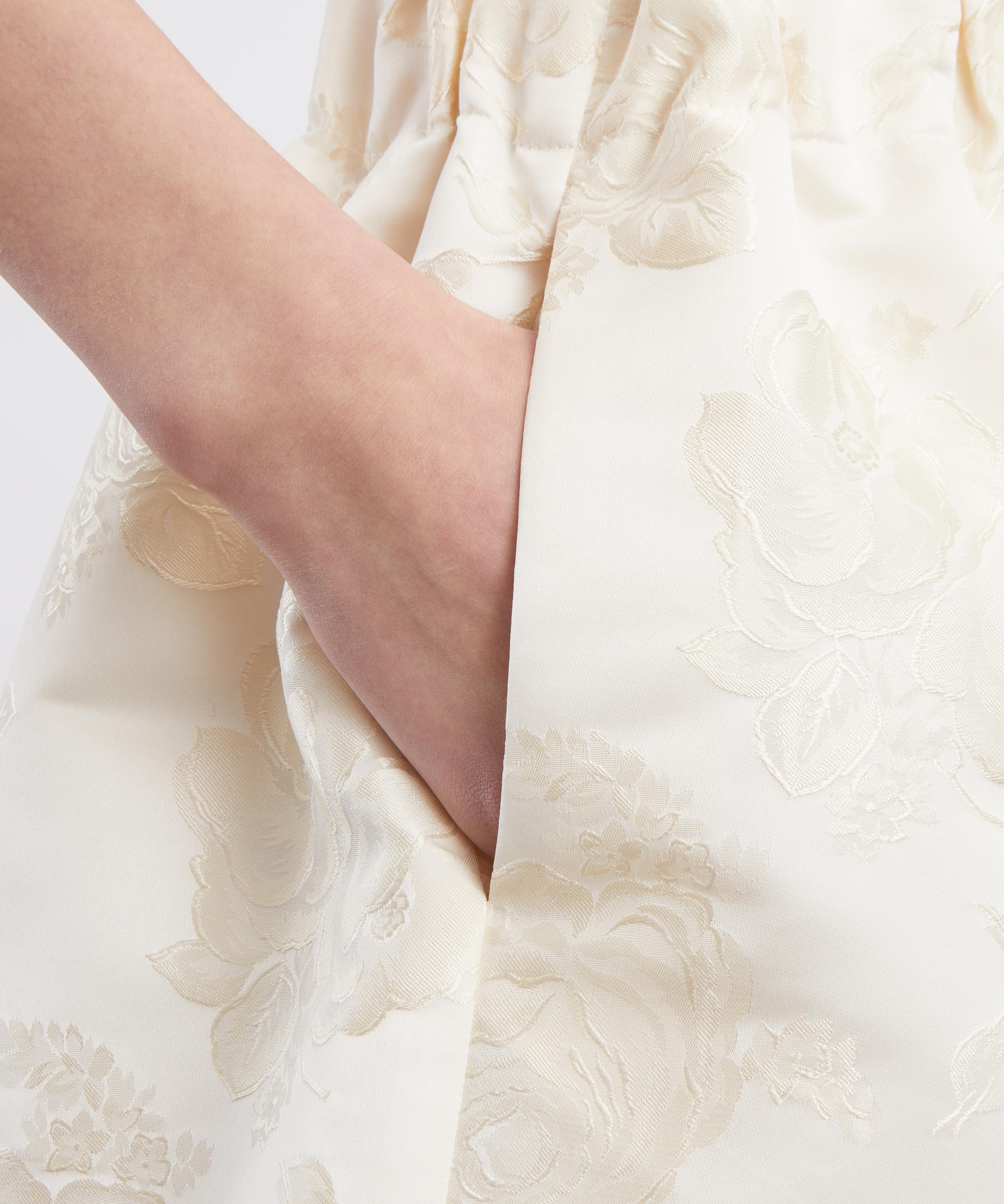 Simone Rocha - Cream Elasticated Rose Brocade Shorts image number 4