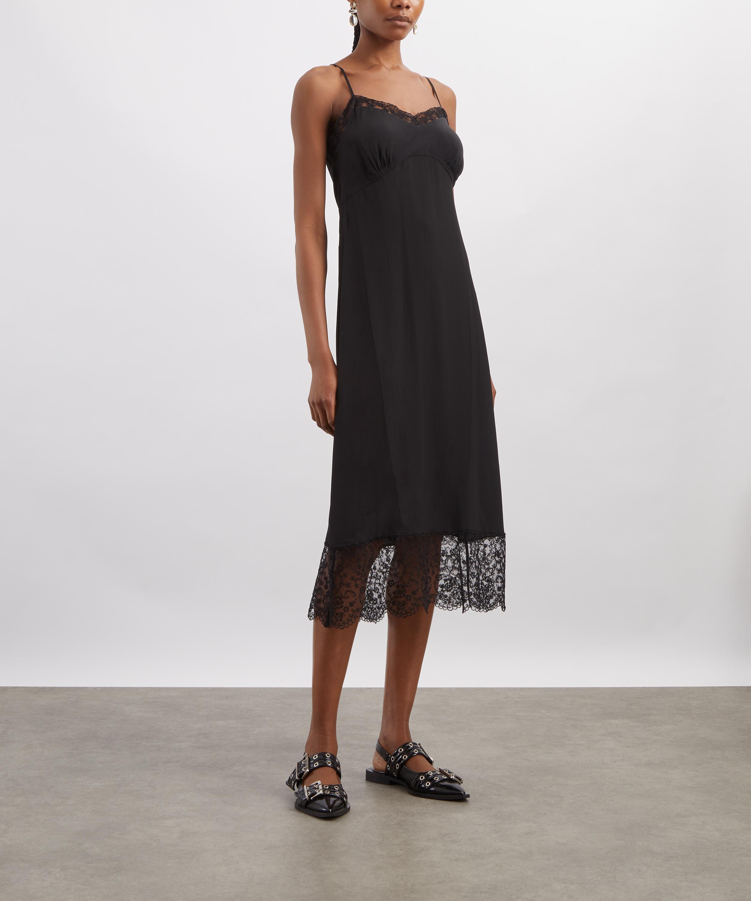 Simone Rocha - Black Lace Trim Slip Dress image number 2