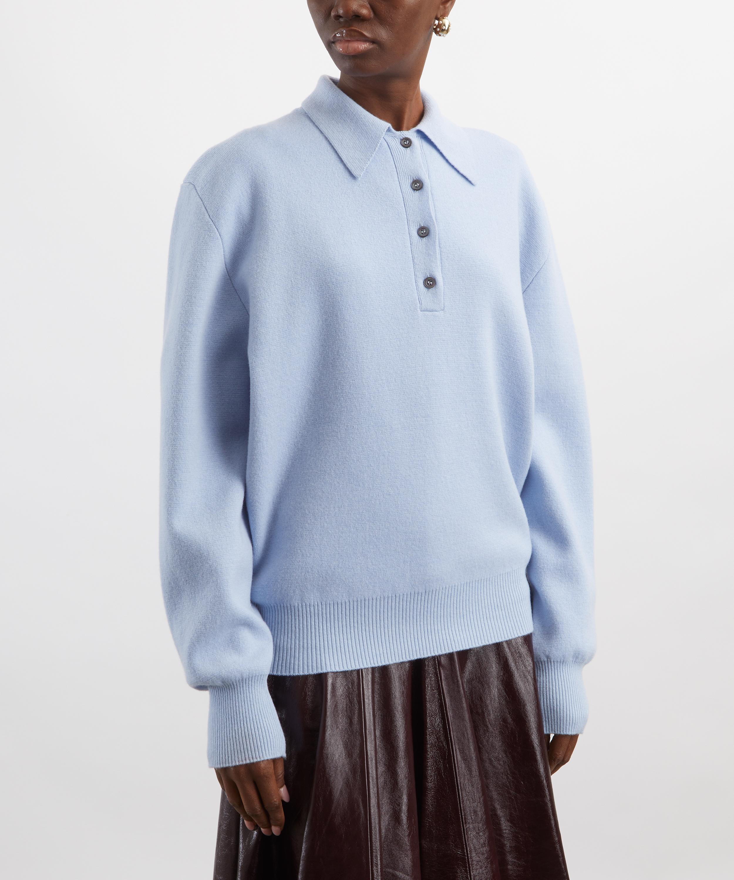 R&oacute;he - Baby Blue Compact Knitted Polo image number 2