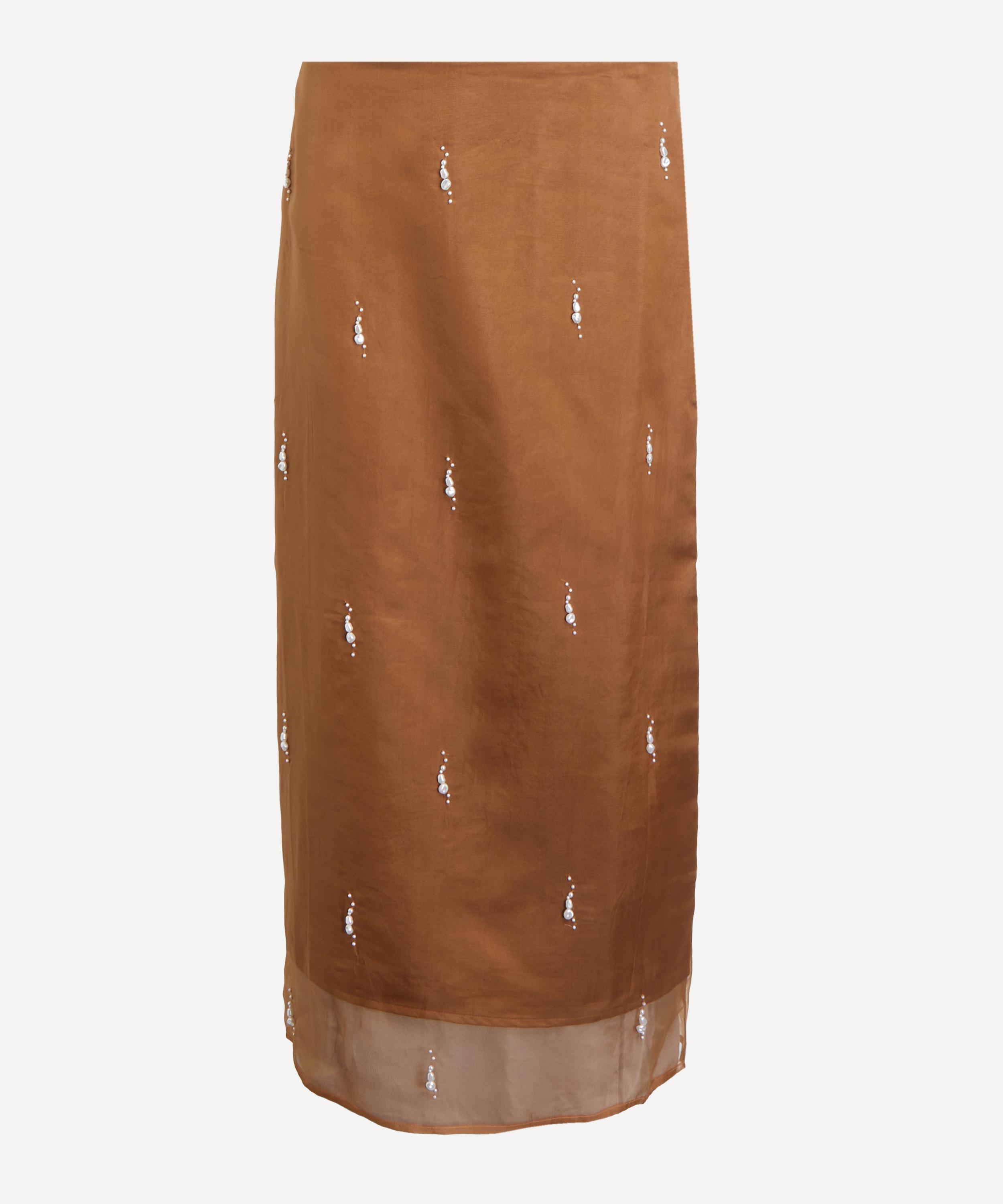 R&oacute;he - Pearl-Embellished Organza Skirt