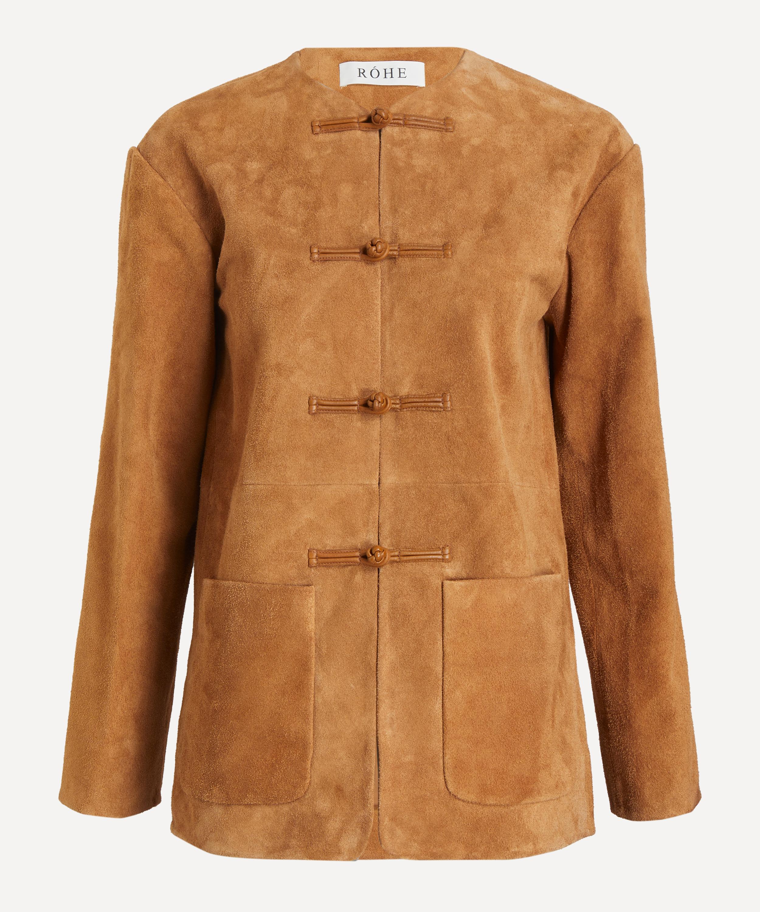 R&oacute;he - Mandarin Textured Suede Jacket