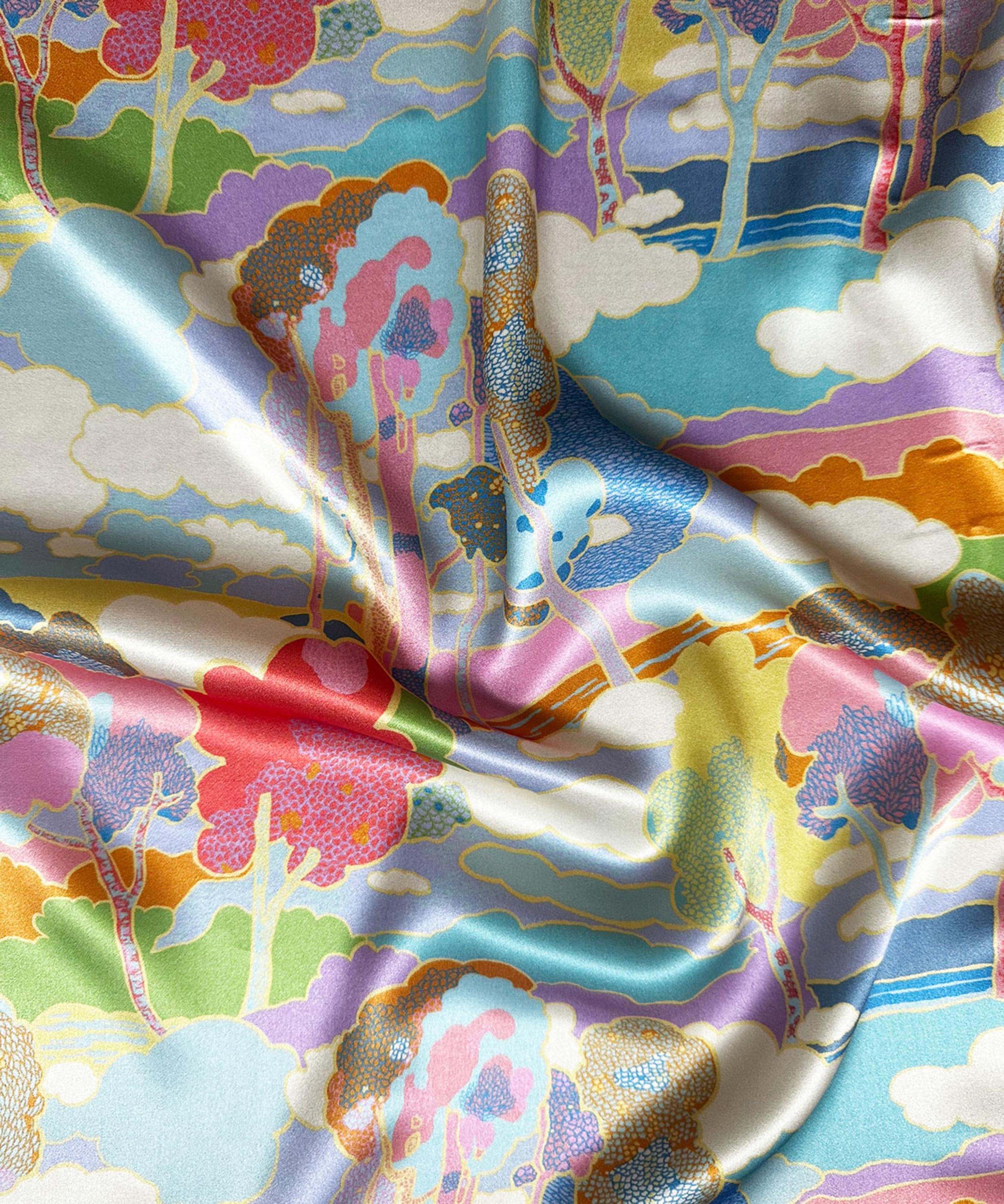 Coco & Wolf - Road Pastel Silk Pillowcase image number 2