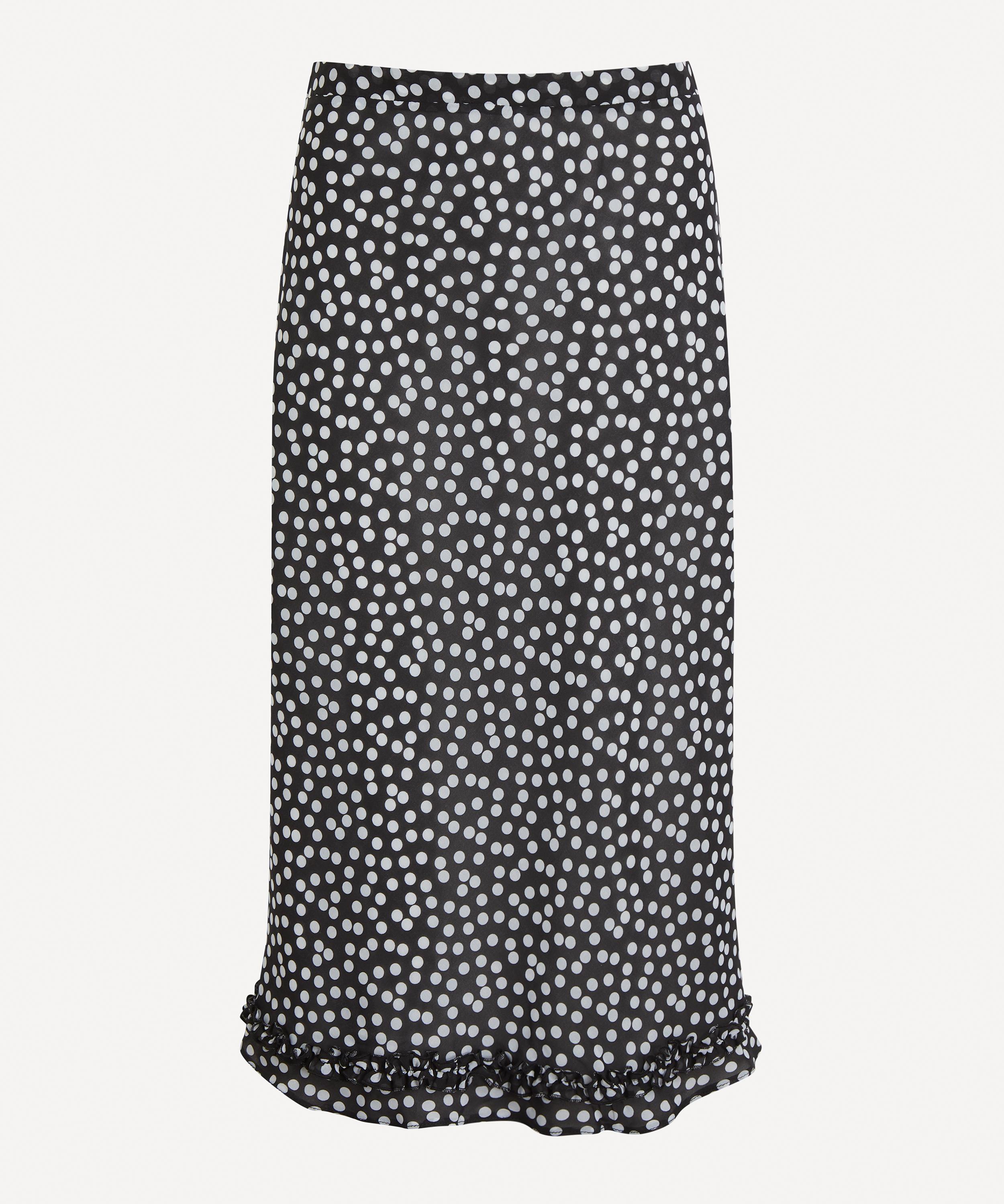 Susamusa - Meadow Polka-Dot Sheer Midi Skirt